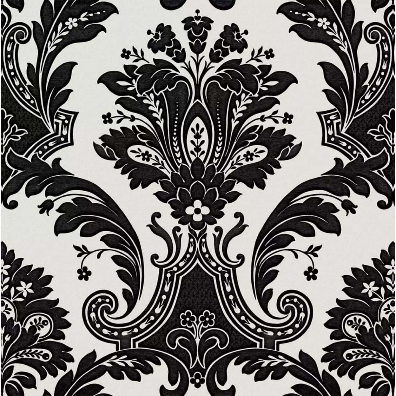 Black Damask, elegant black damask pattern, black and white damask, HD Desktop Wallpaper