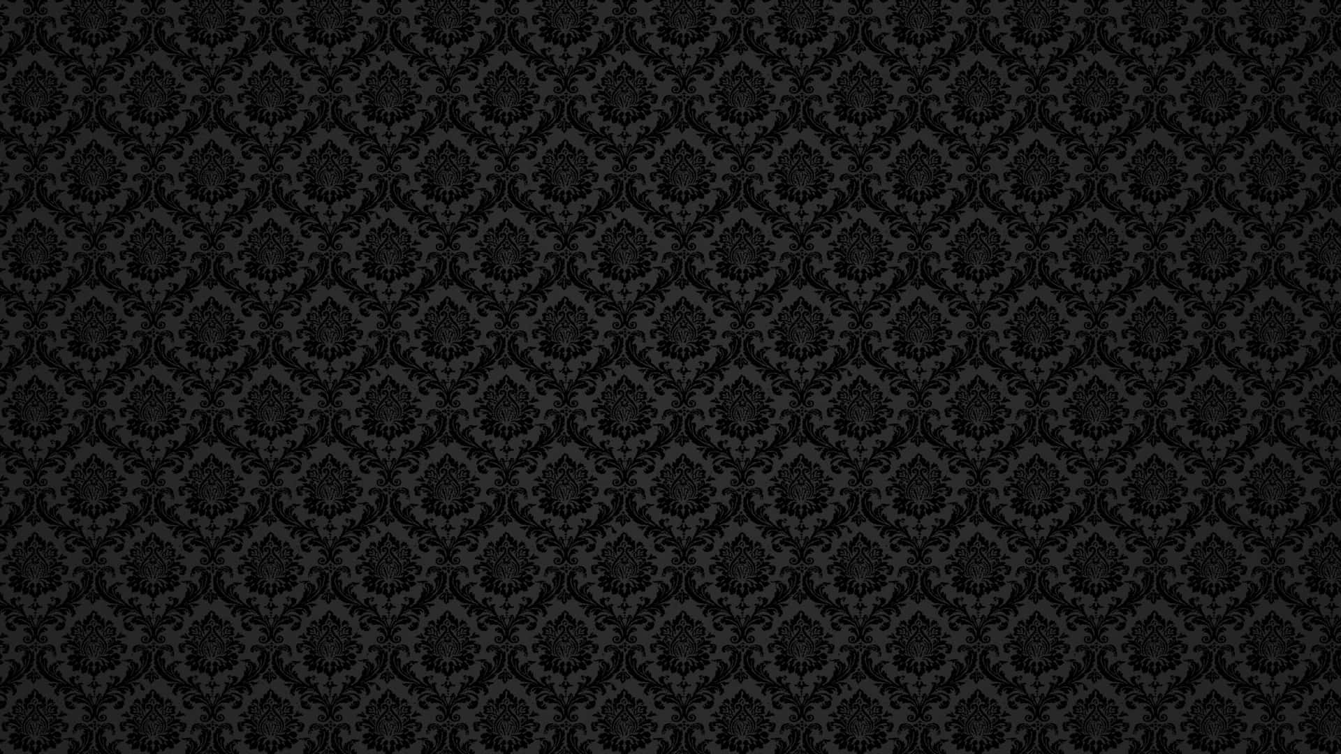 elegant black damask pattern, black damask, repeating floral motifs, Full HD Desktop Wallpaper