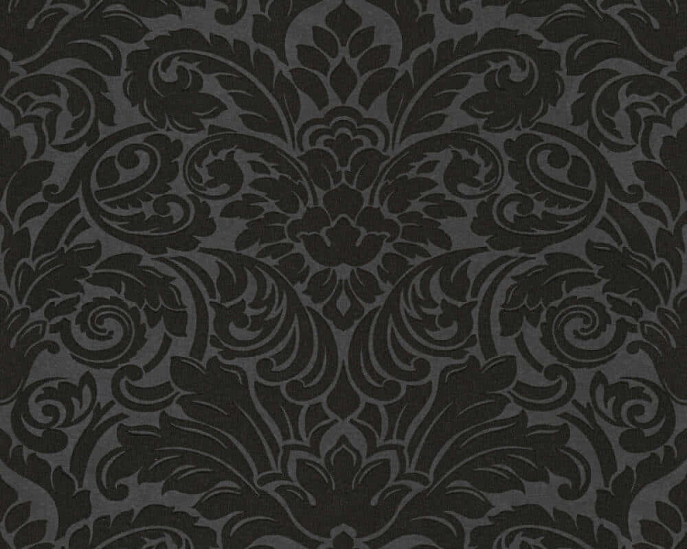 Black Damask, elegant black damask pattern, charcoal gray, SD Desktop Wallpaper