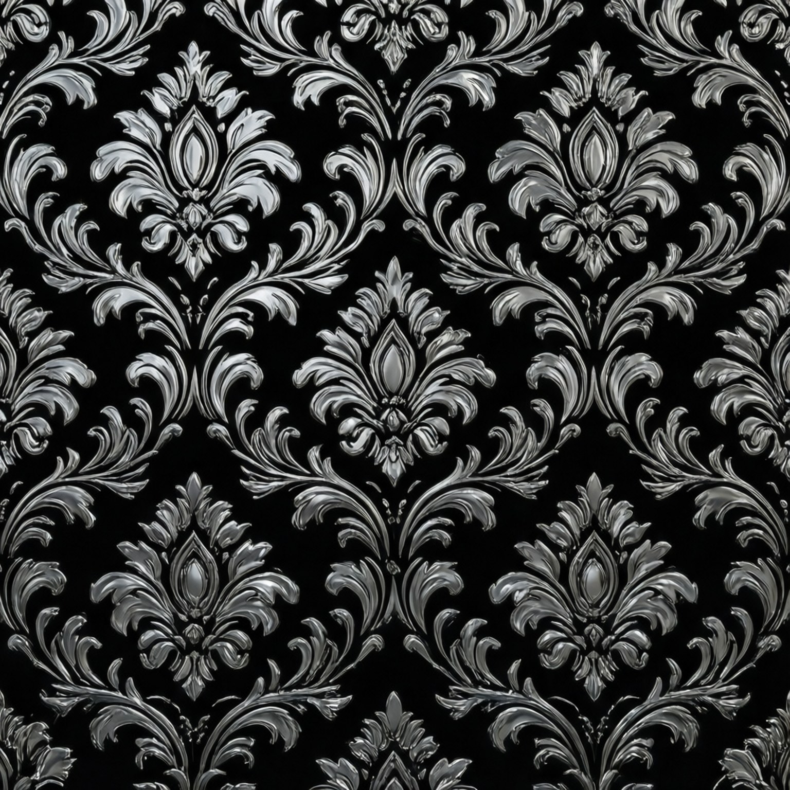 silver sheen damask, silver damask pattern, intricate floral swirls, HD Desktop Wallpaper