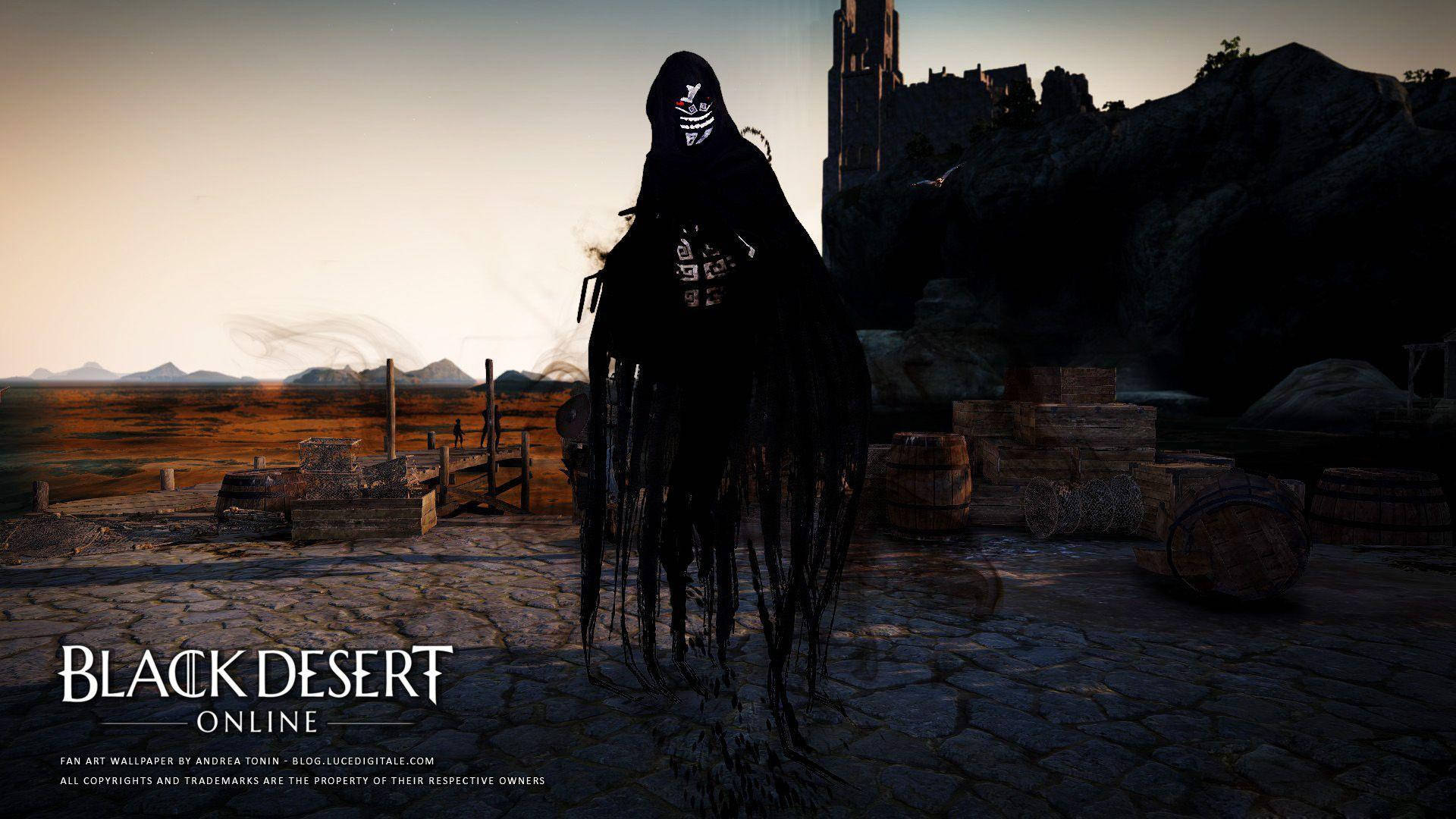 Black Desert Online, hooded figure, skull mask, Full HD Desktop Wallpaper