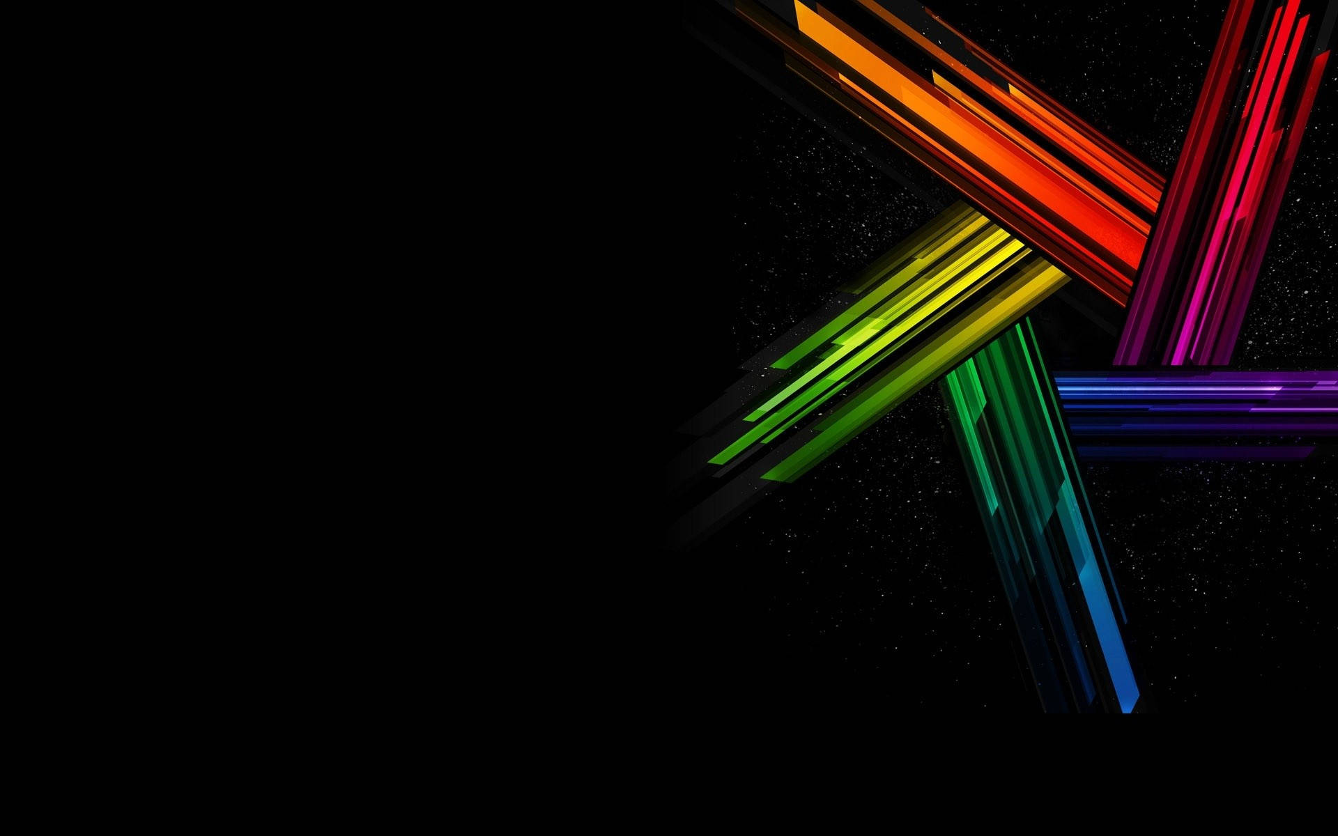 abstract cylinders, rainbow-colored, geometric beams, Full HD Desktop Wallpaper