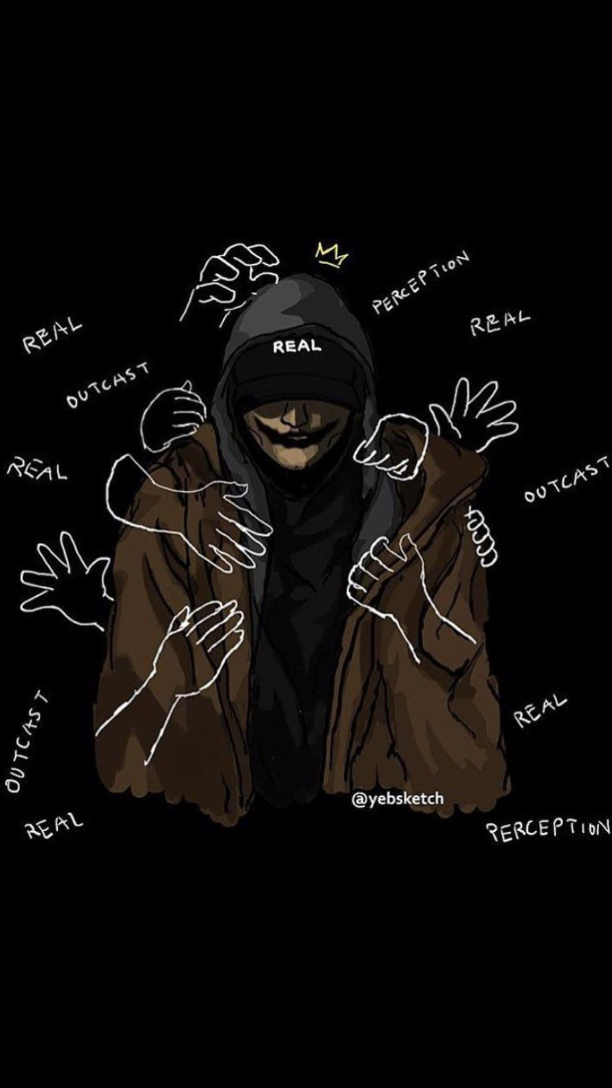 Black Dope, hooded figure, mask, Full HD Phone Wallpaper