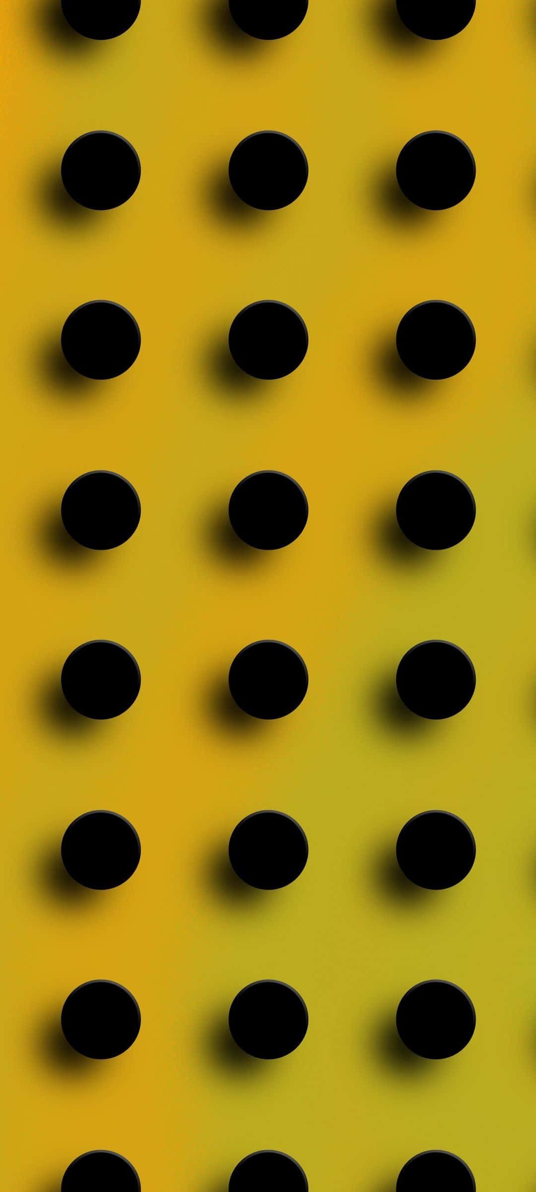 Black Dots, vibrant yellow gradient, evenly spaced black circular dots, Full HD Phone Wallpaper