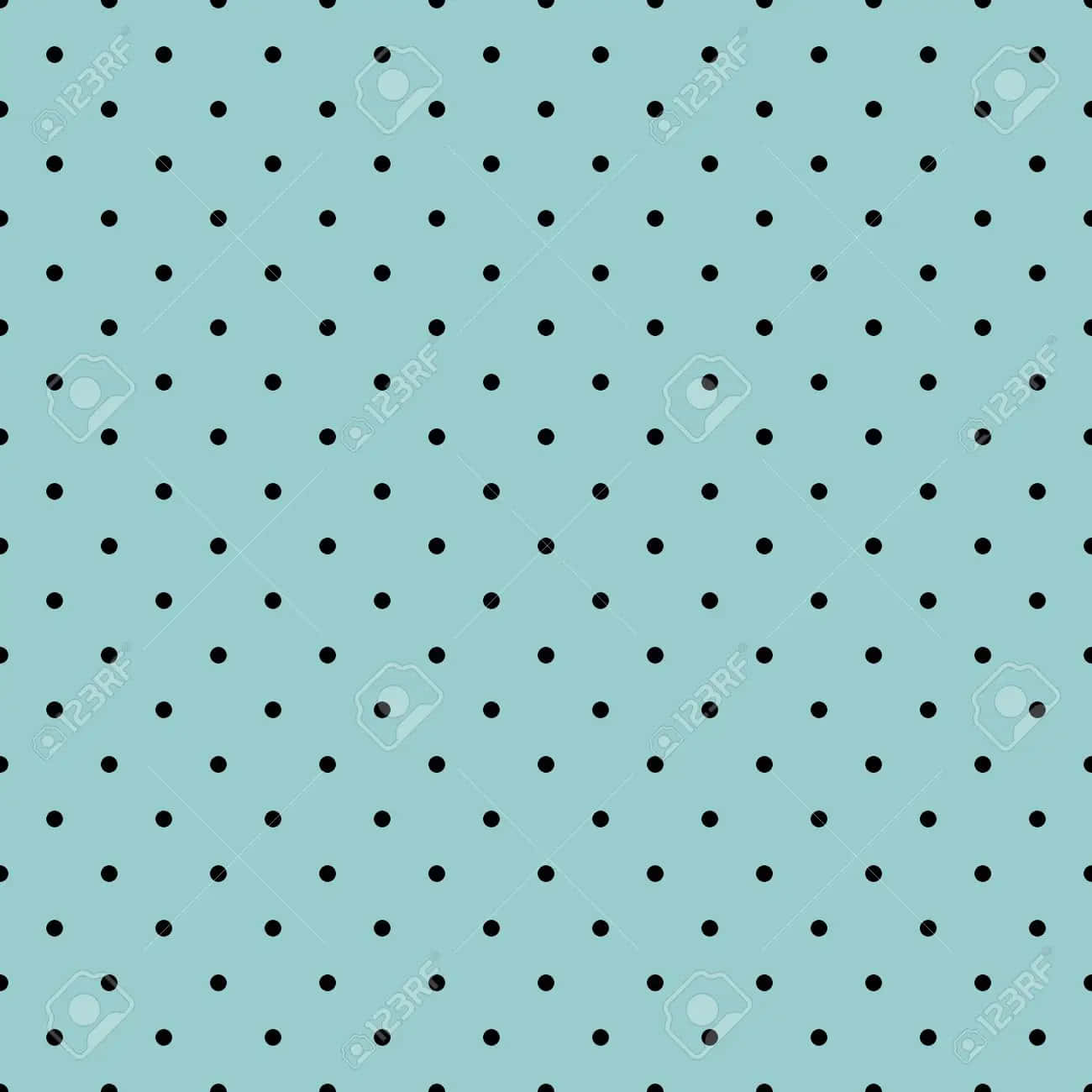 black dots, polka dots, soft mint green background, HD Desktop Wallpaper