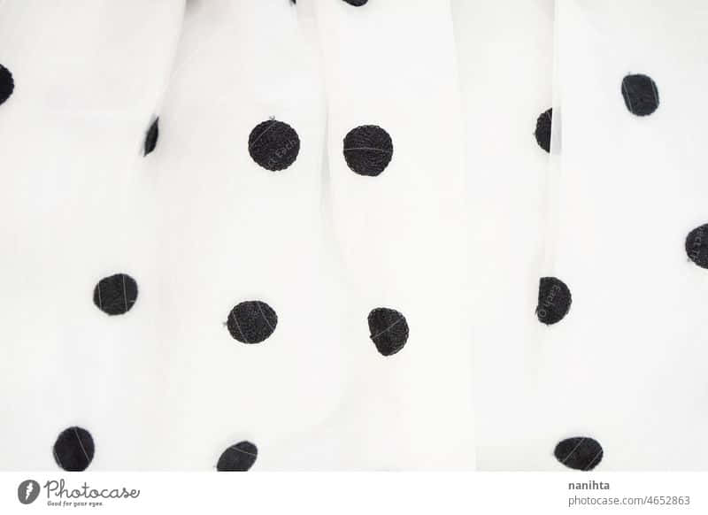 black polka dots, white fabric, classic minimalist pattern, SD Desktop Wallpaper