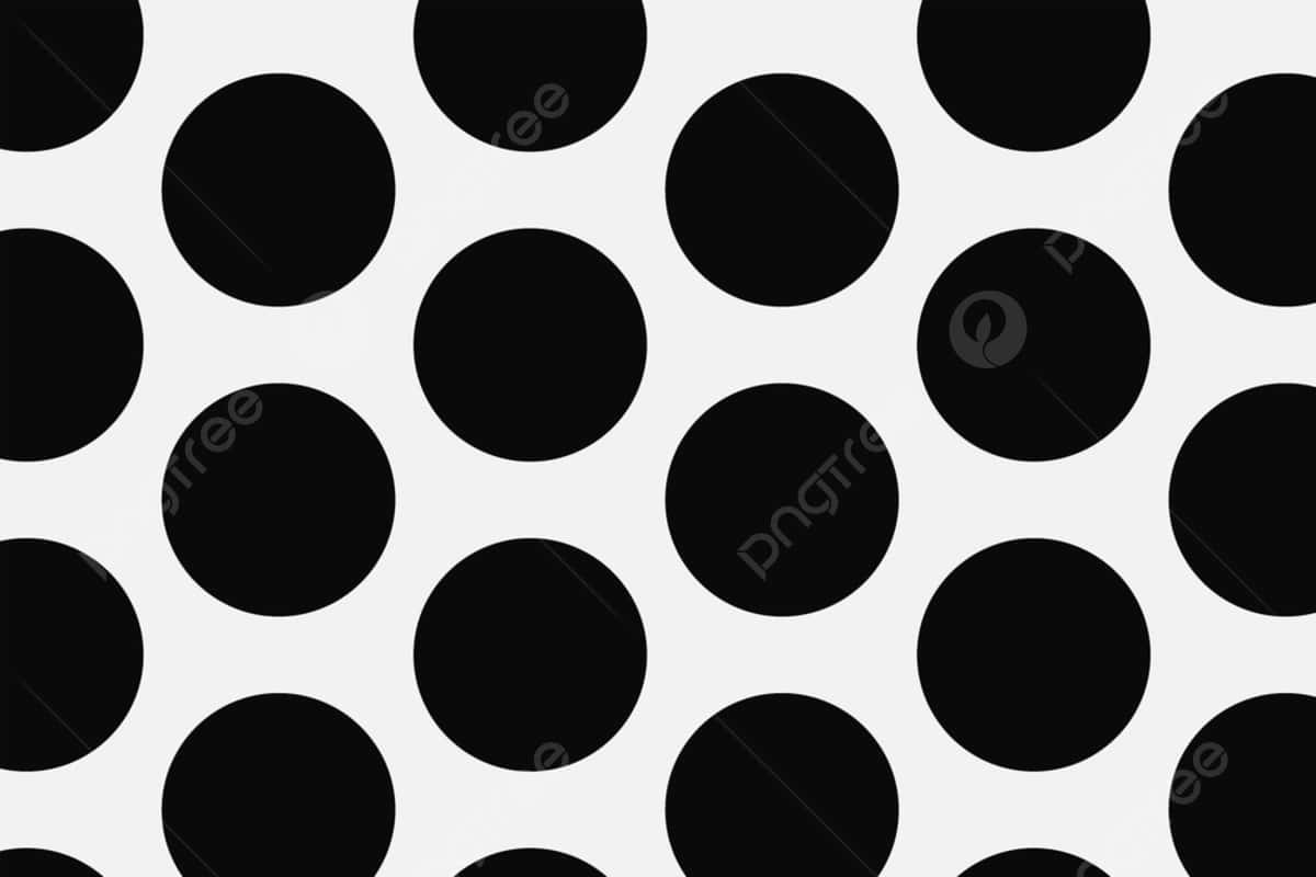 black and white polka dots pattern, bold black circles, clean white background, SD Desktop Wallpaper
