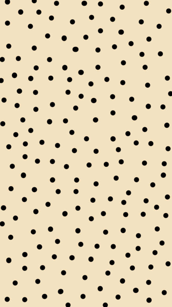 black polka dots, minimalist beige background, evenly spaced, SD Phone Wallpaper