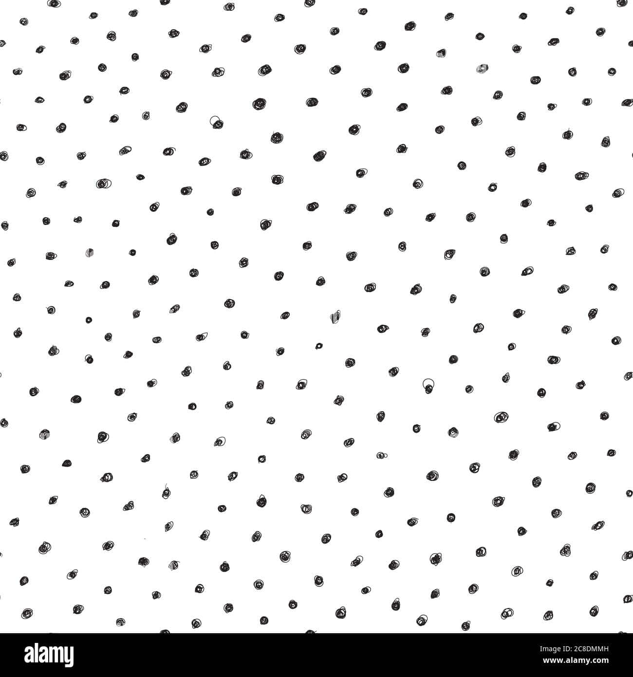 Black Dots, black and white, hand-drawn ink dots, HD Phone Wallpaper