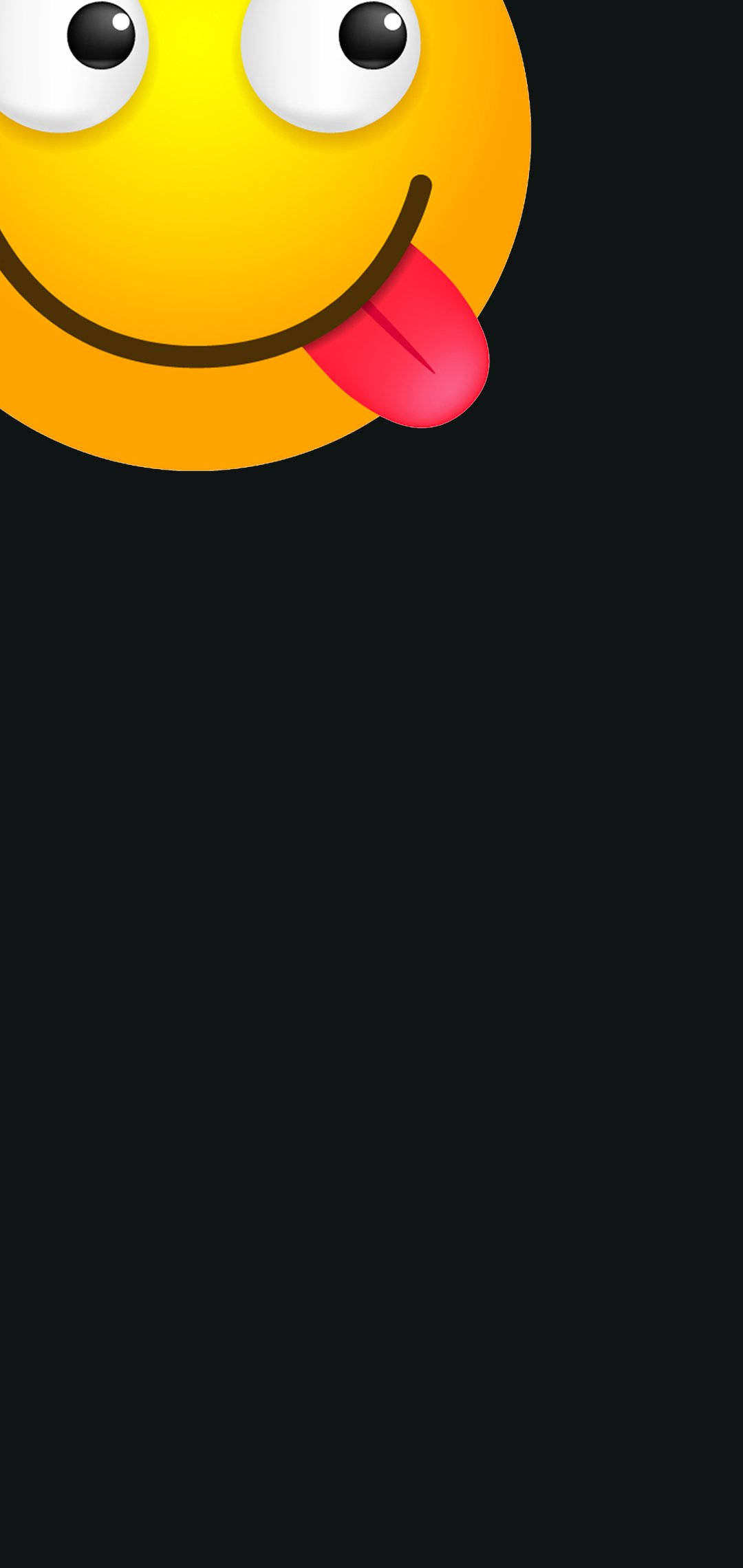Tongue Out Emoji, bright yellow, wide eyes, Full HD Phone Wallpaper