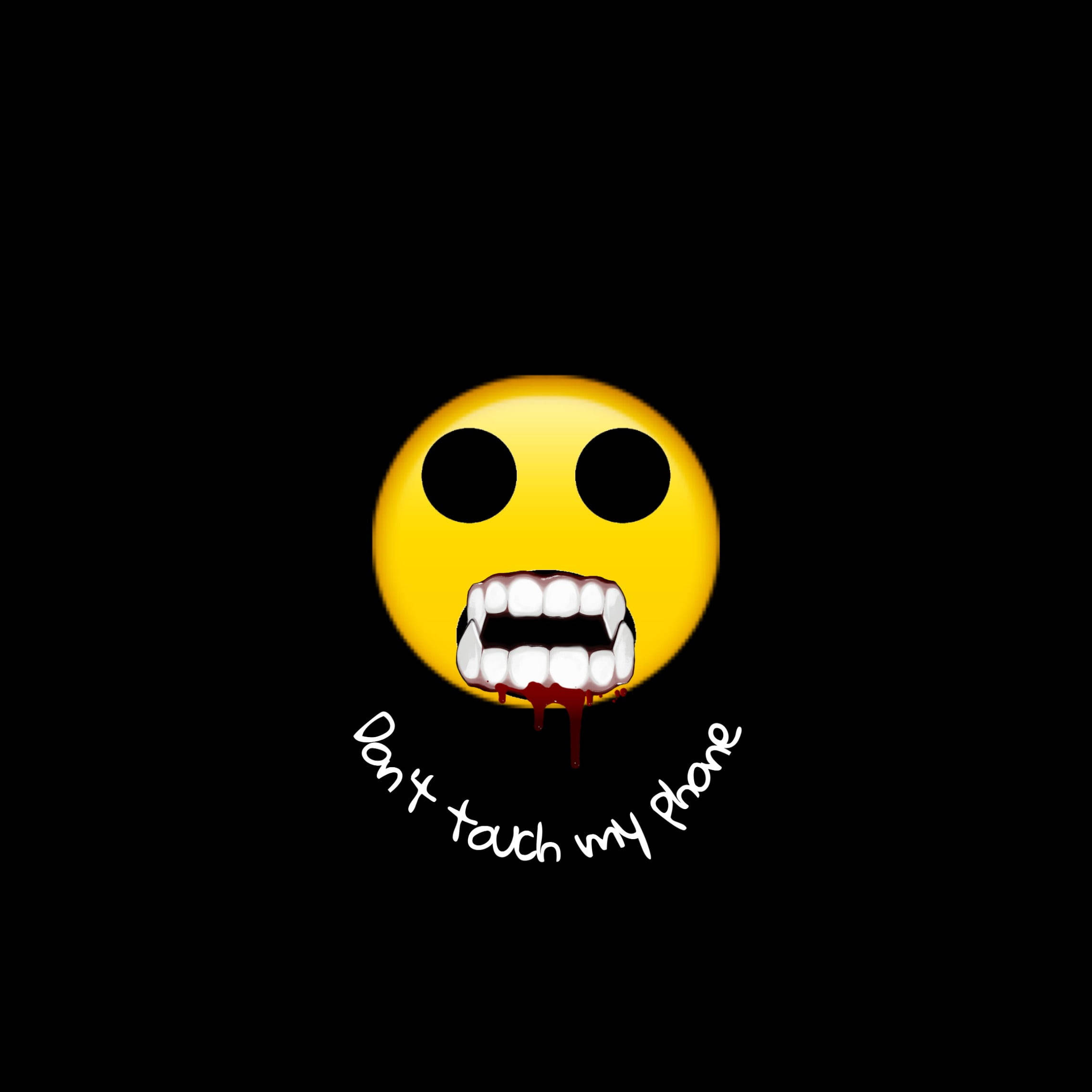 Black Emoji, yellow emoji, sharp teeth, Full HD Desktop Wallpaper