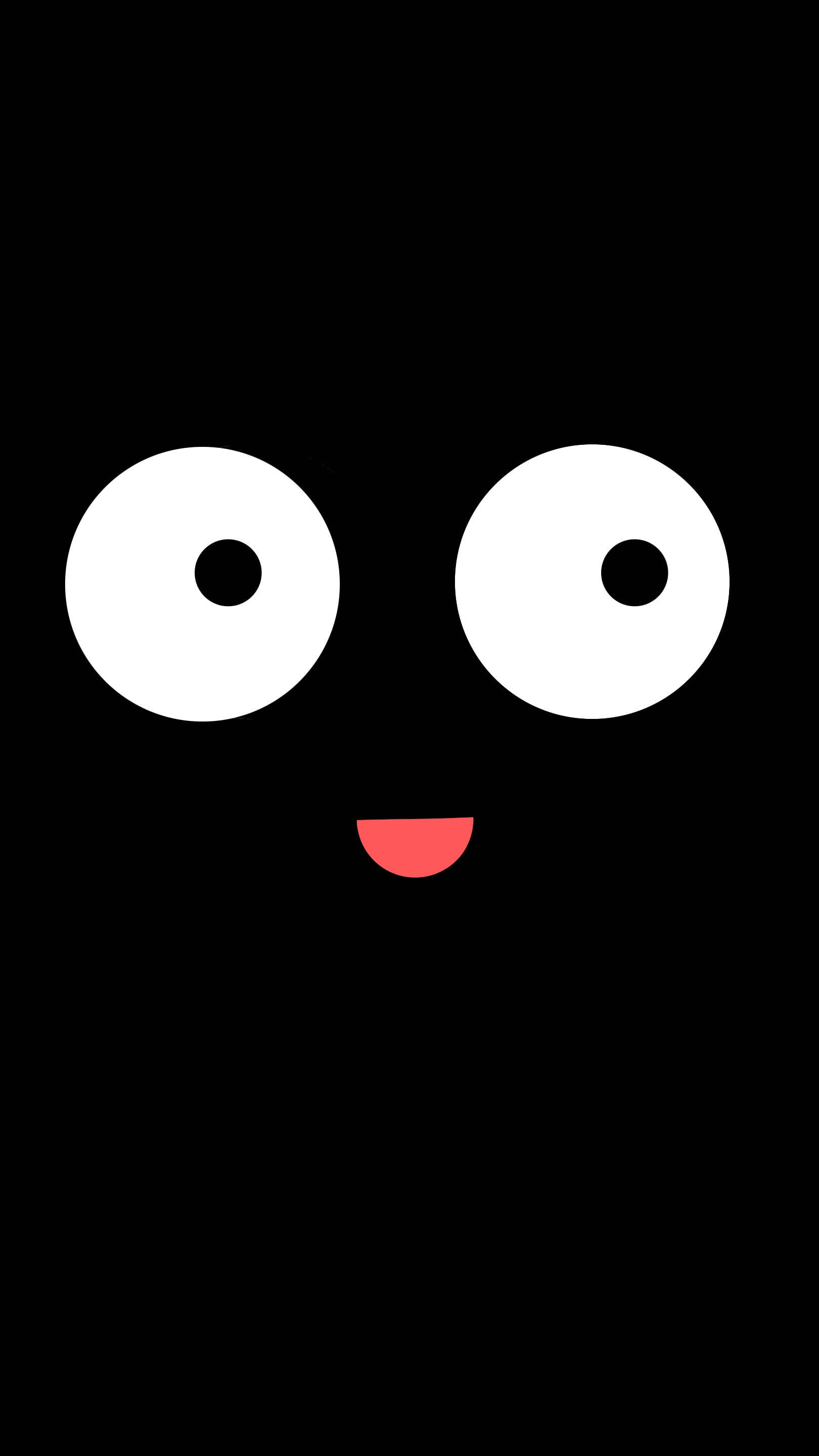 Black Emoji, big eyes, white eyes, 2K Phone Wallpaper