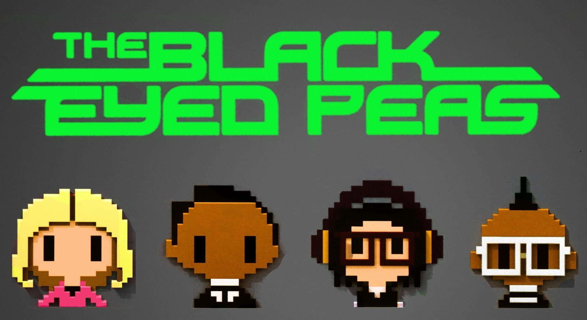 The Black Eyed Peas, bright green retro logo, gray background, Full HD Desktop Wallpaper