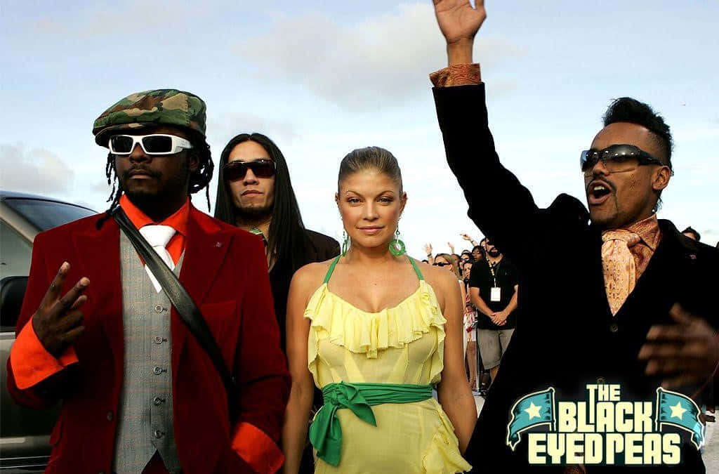 Black Eyed Peas, cloudy sky, bold colorful outfits, SD Desktop Wallpaper