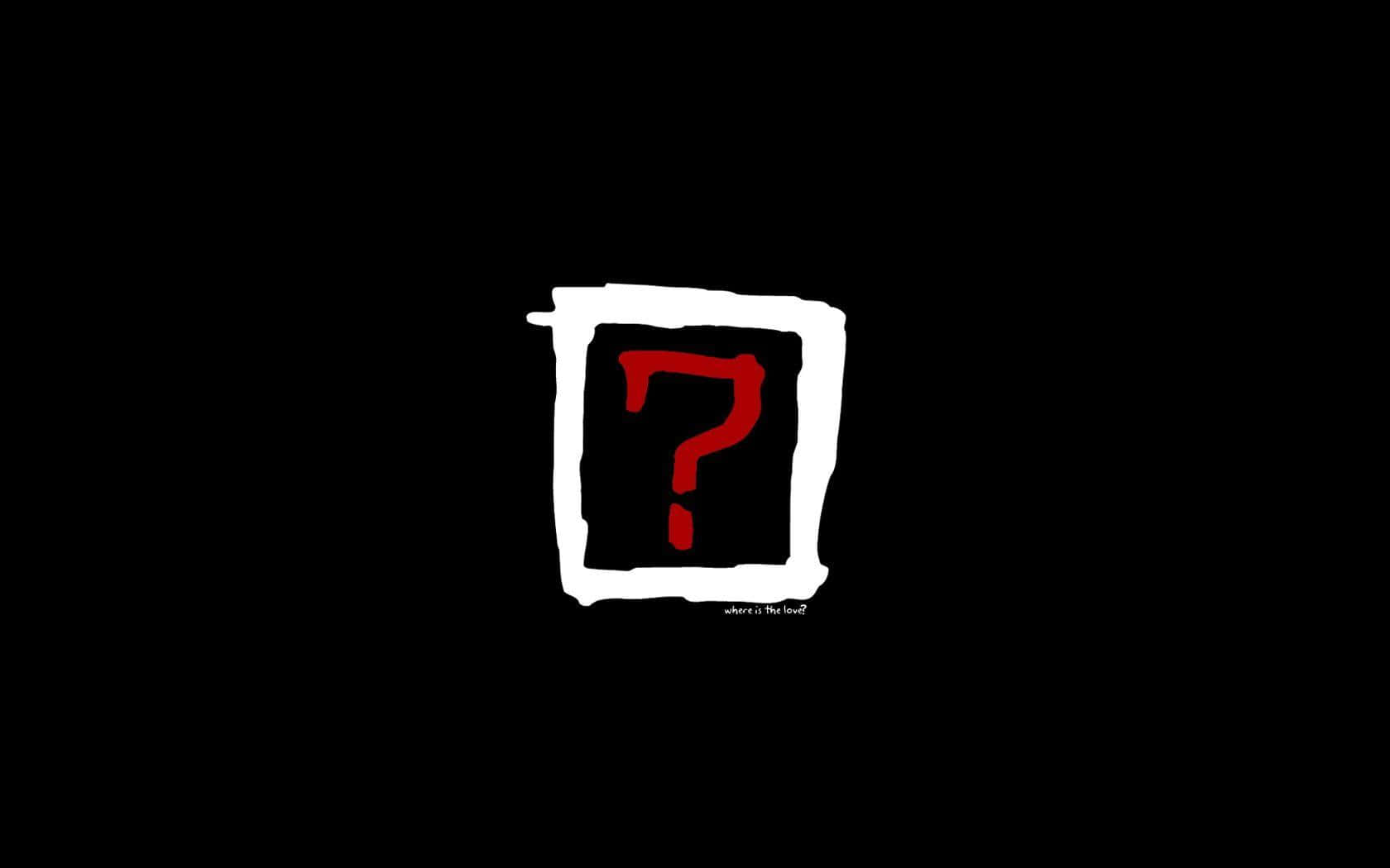 Black Eyed Peas, red question mark, white square, HD Desktop Wallpaper