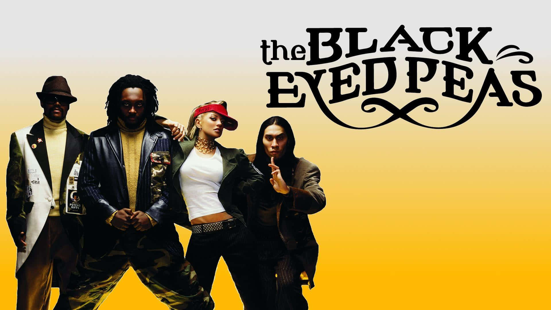 Black Eyed Peas, gradient yellow background, band logo, Full HD Desktop Wallpaper