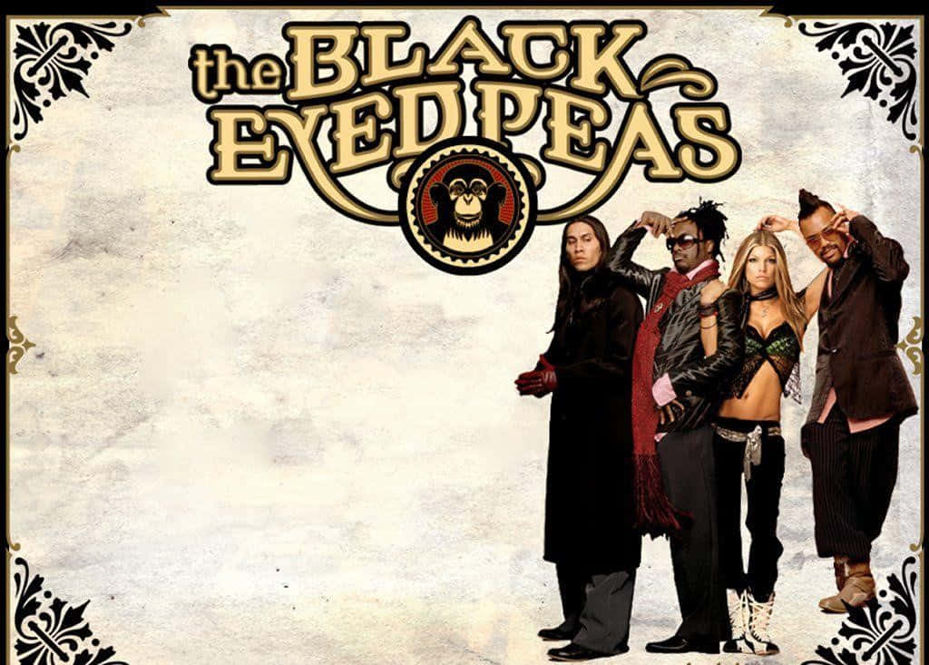 Black Eyed Peas, vintage textured backdrop, ornate corner designs, SD Desktop Wallpaper
