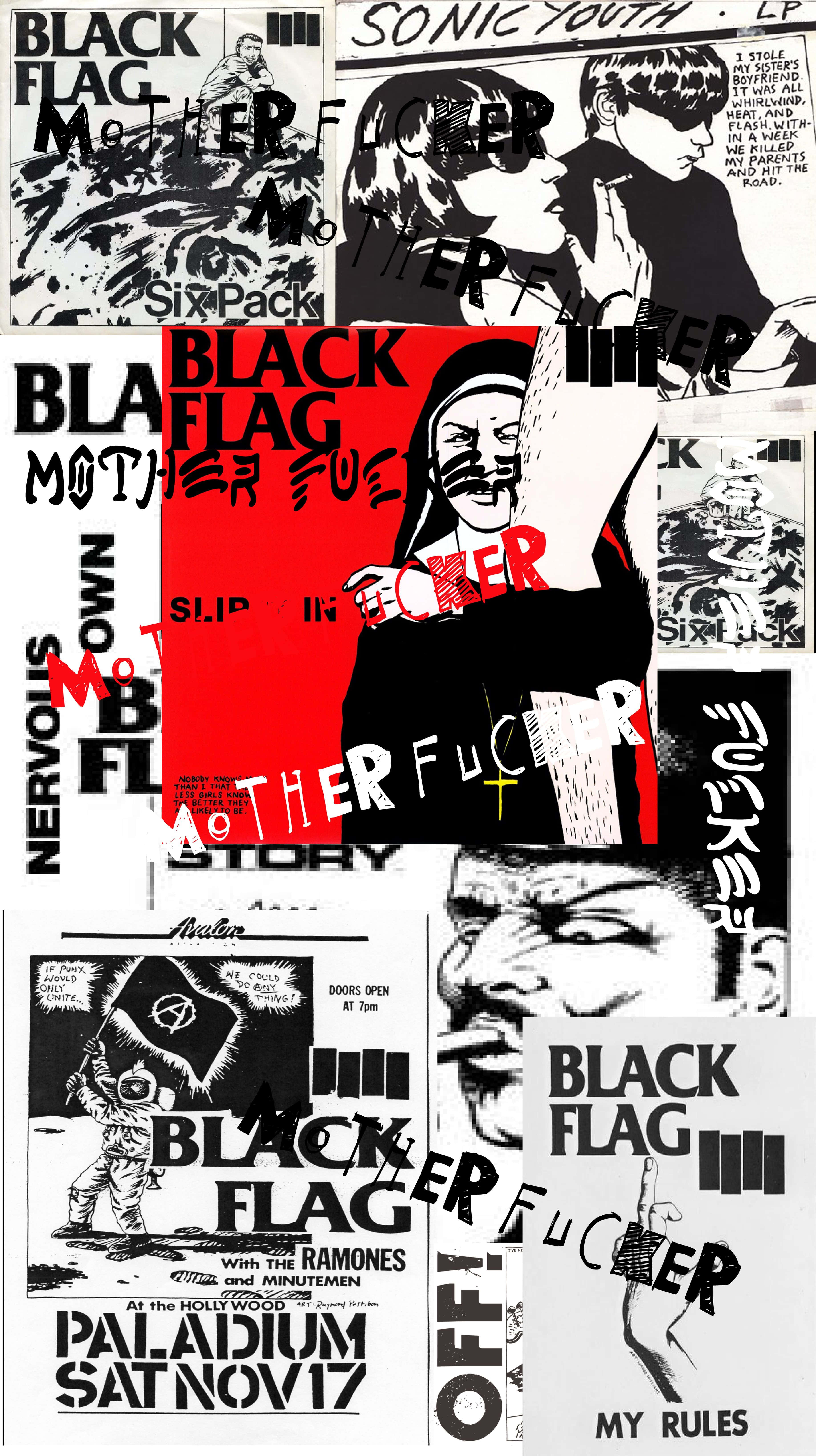 Black Flag, punk rock, black and red graphics, 5K Phone Wallpaper