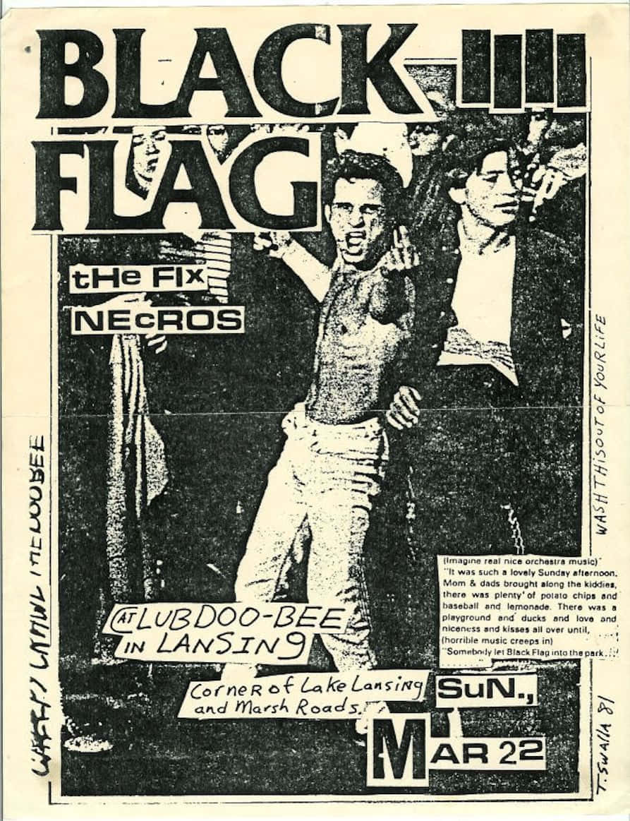 Black Flag, punk rock band, gritty black and white, SD Phone Wallpaper