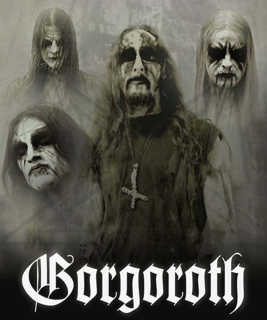 black metal music, grim-faced black metal musicians, pale makeup, SD Phone Wallpaper