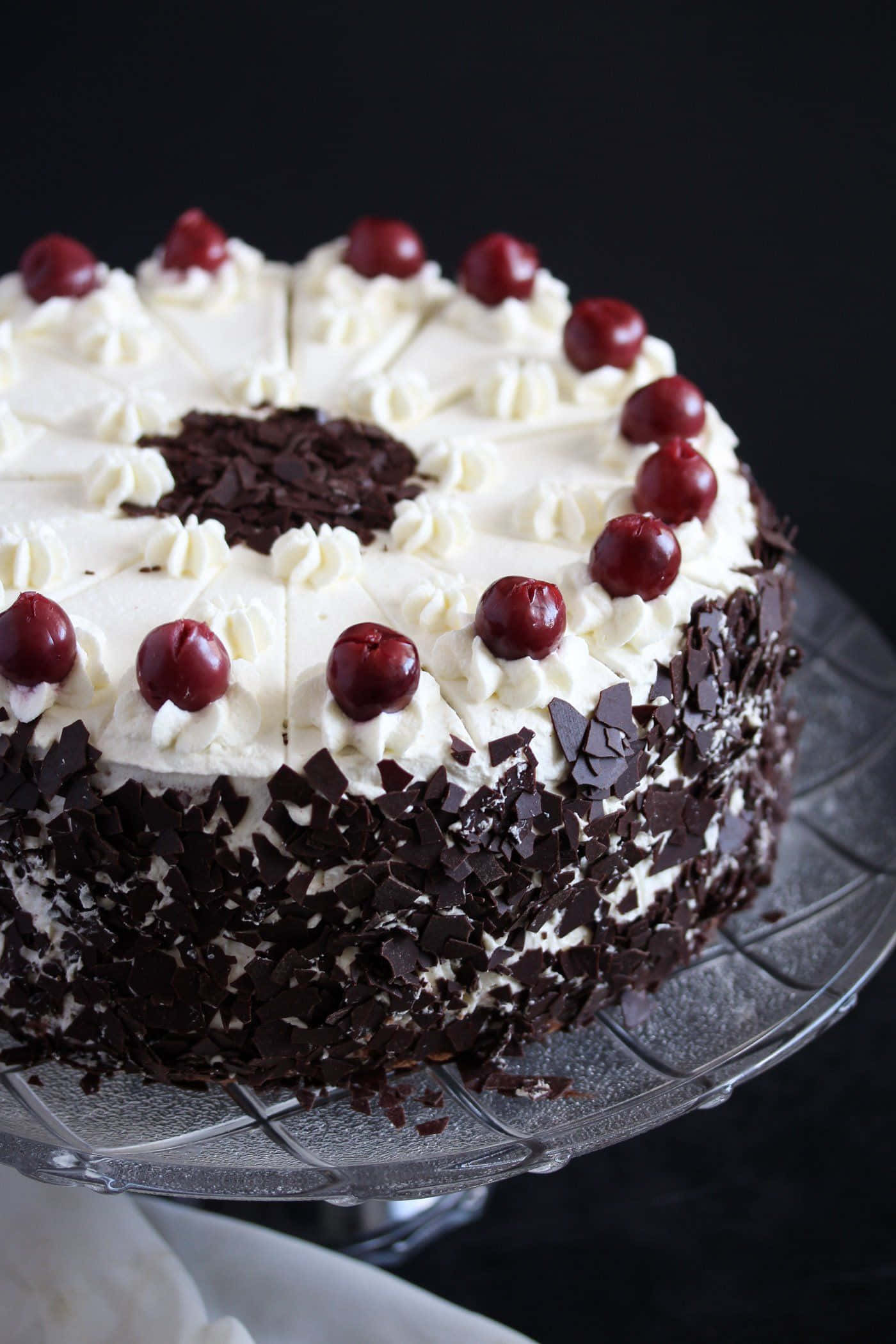 Black Forest Cake, whipped cream, chocolate shavings, Full HD Phone Wallpaper