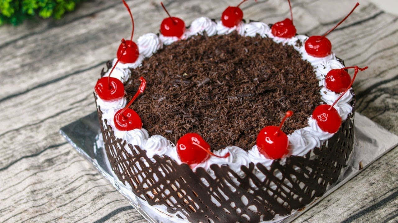 Black Forest Cake, whipped cream, bright red cherries, HD Desktop Wallpaper