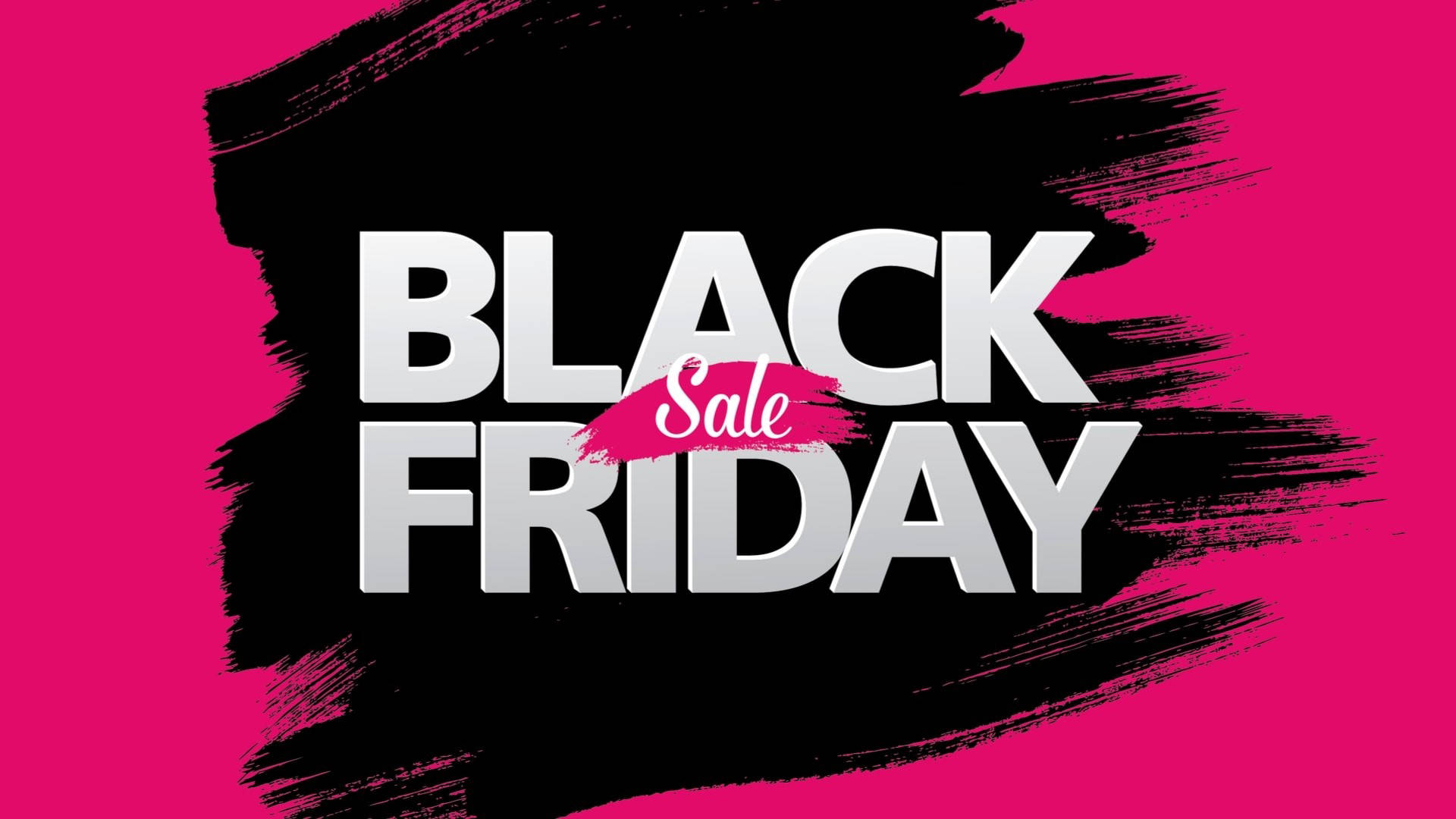 Black Friday, pink Sale tag, vibrant magenta background, Full HD Desktop Wallpaper
