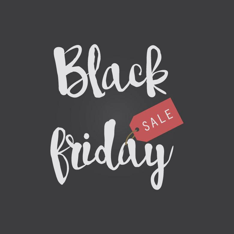 Black Friday, white cursive text, red sale tag, SD Desktop Wallpaper