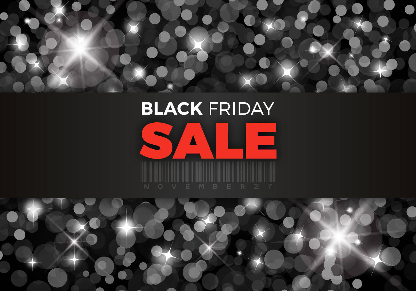 Black Friday, sparkling bokeh lights, bold red text, HD Desktop Wallpaper