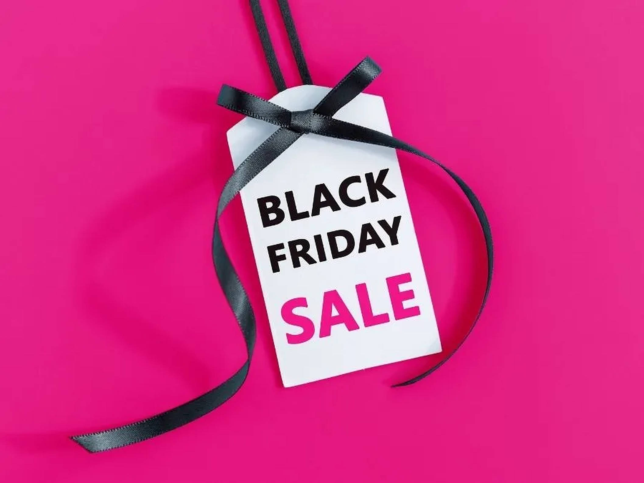 Black Friday, fuchsia pink, white Black Friday sale tag, Full HD Desktop Wallpaper