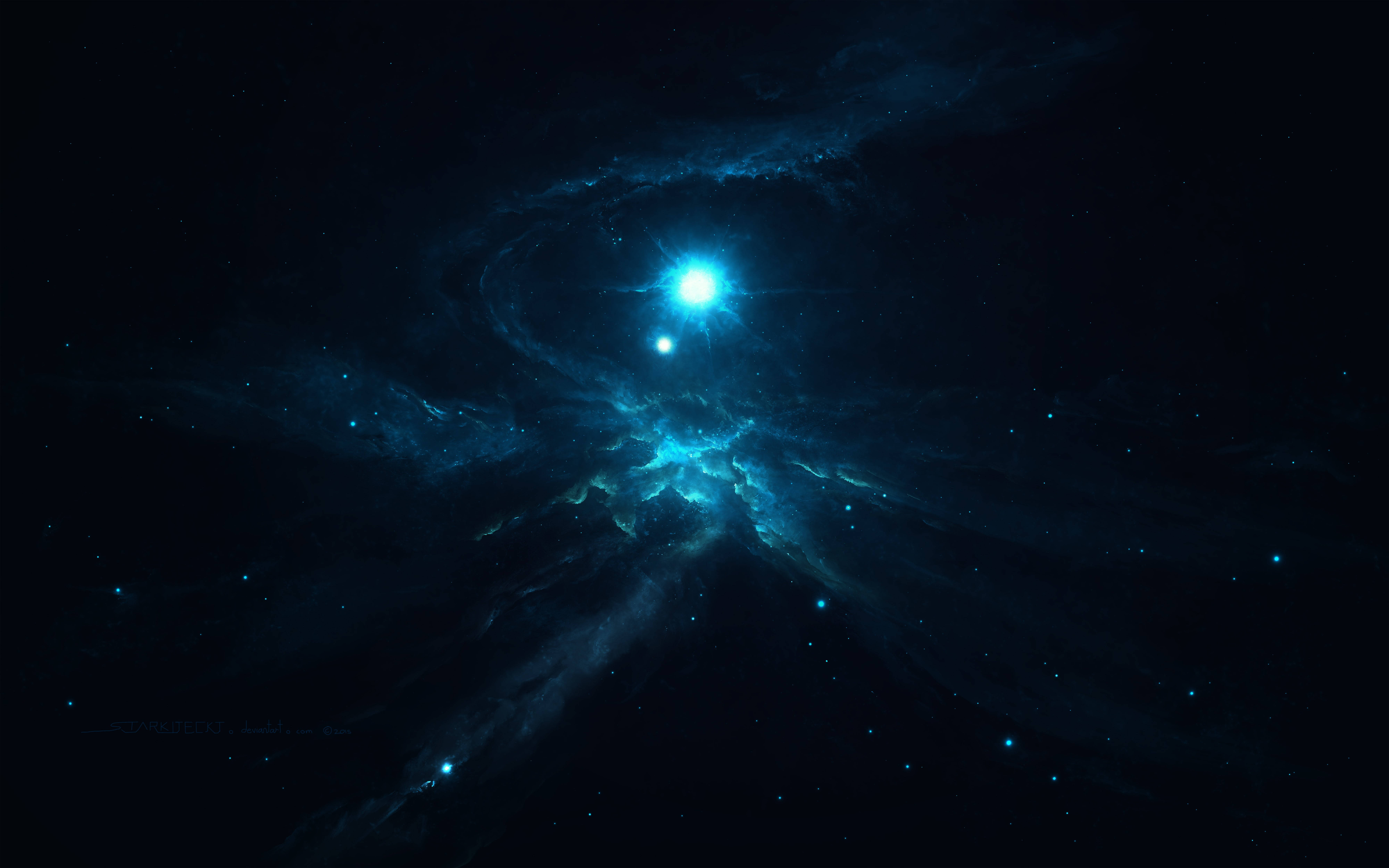 Black Galaxy, Scorpion-Like, blue, 8K Desktop Wallpaper