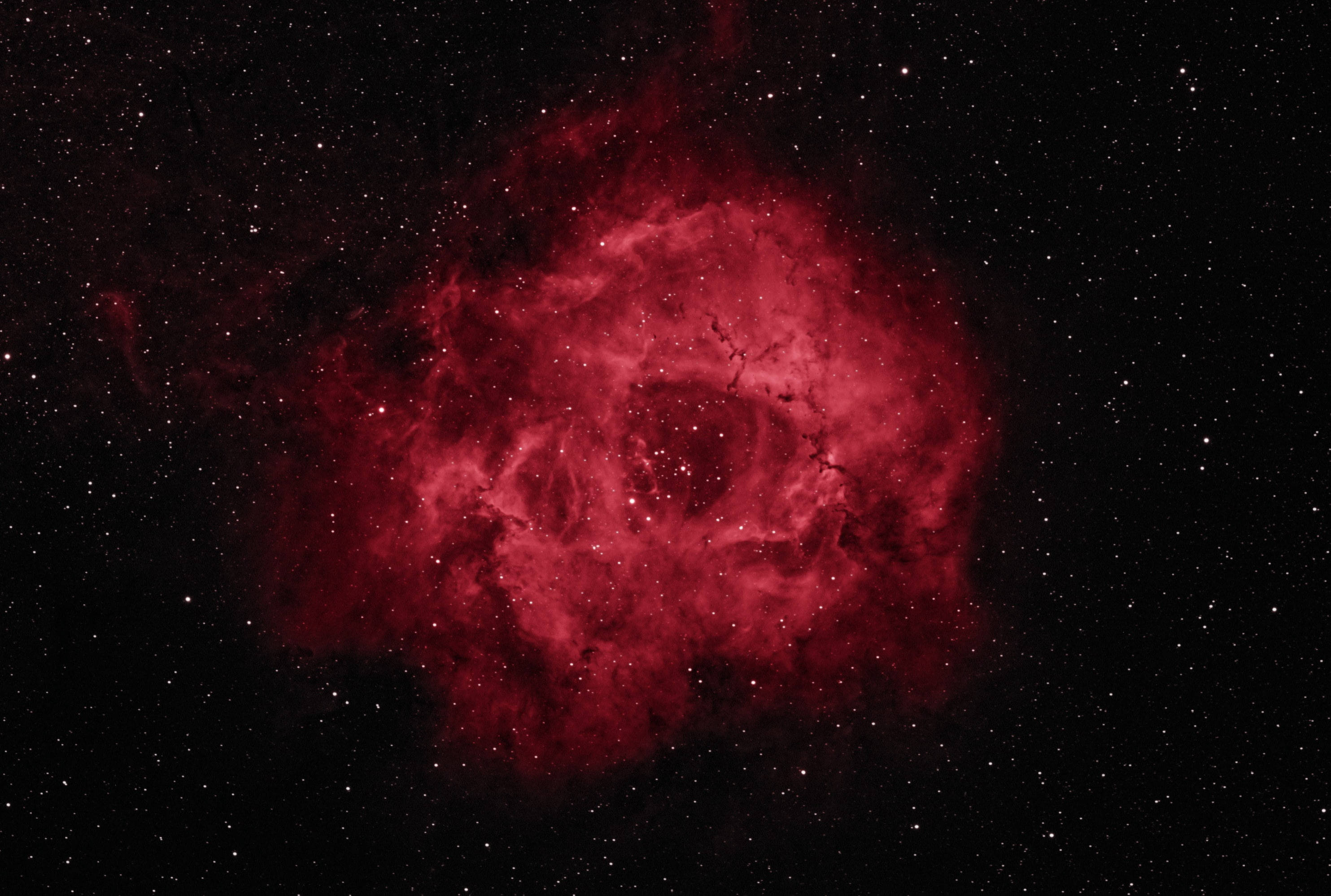 Black Galaxy, Red Nebula, starfield, 2K Desktop Wallpaper