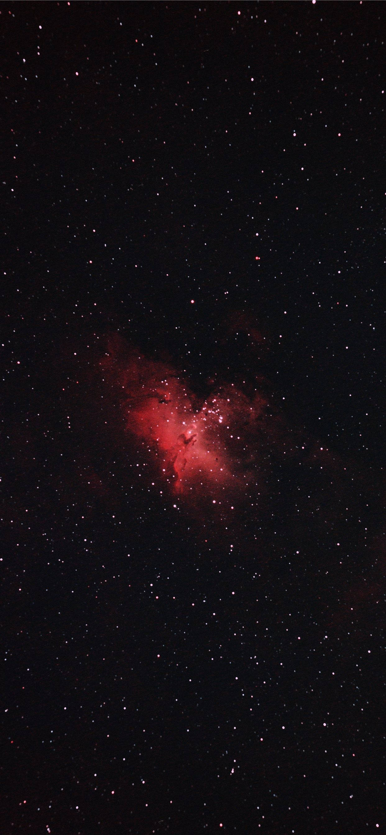 Black And Red Galaxy, red nebula, dense field of stars, 2K Phone Wallpaper