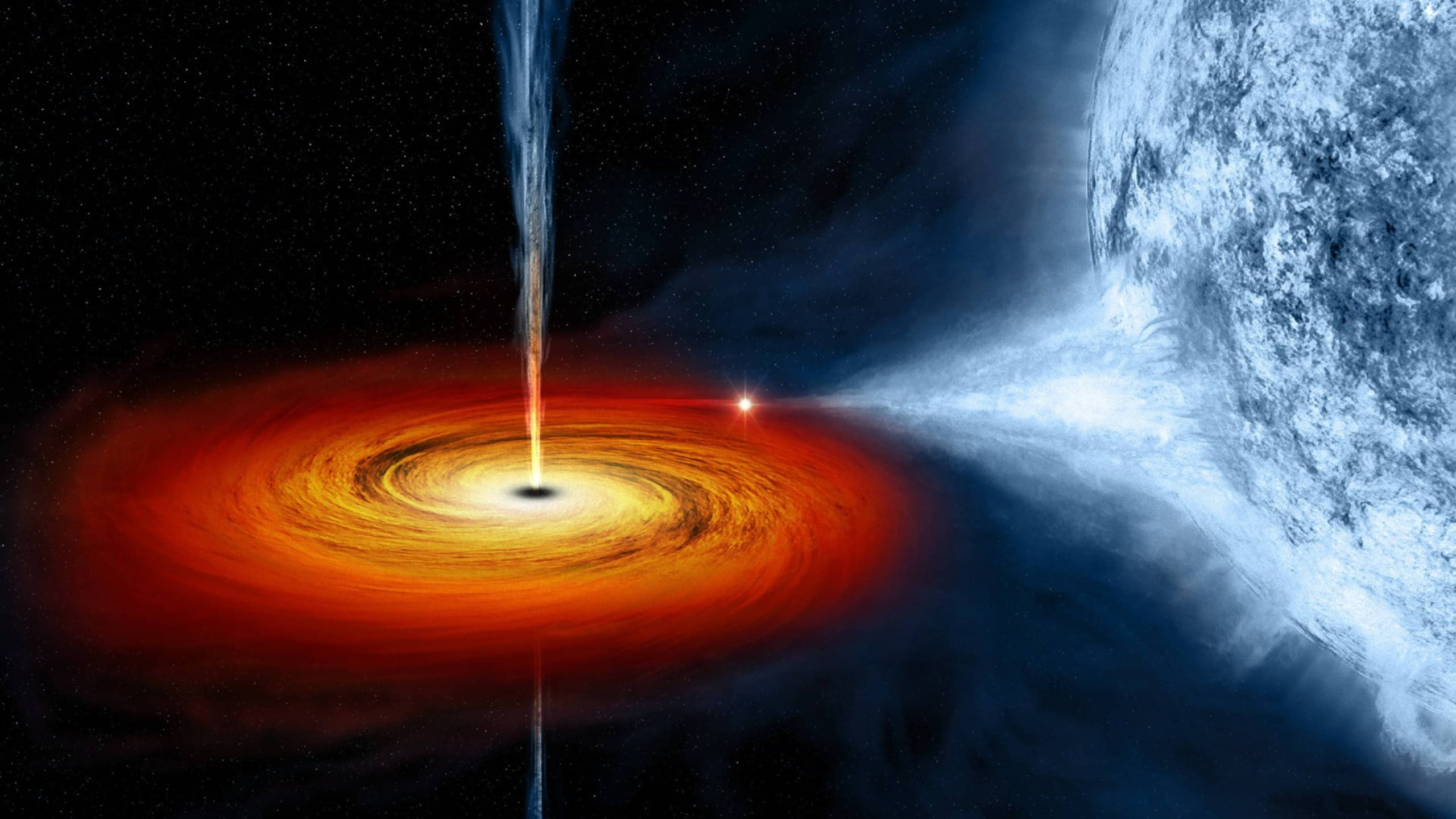 Black Galaxy, black hole, neutron star, 2K Desktop Wallpaper