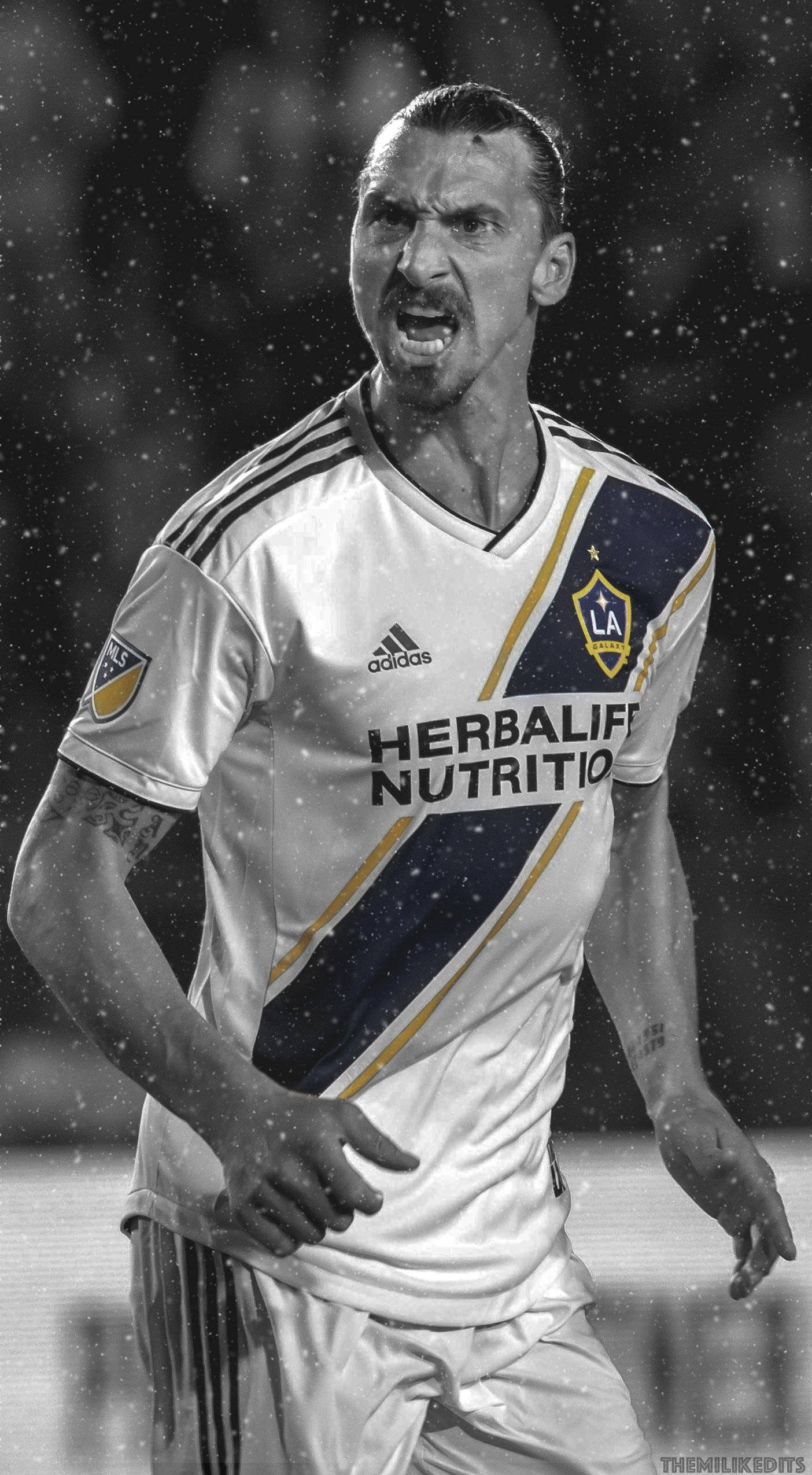 LA Galaxy, white LA Galaxy jersey, raindrops, Full HD Phone Wallpaper
