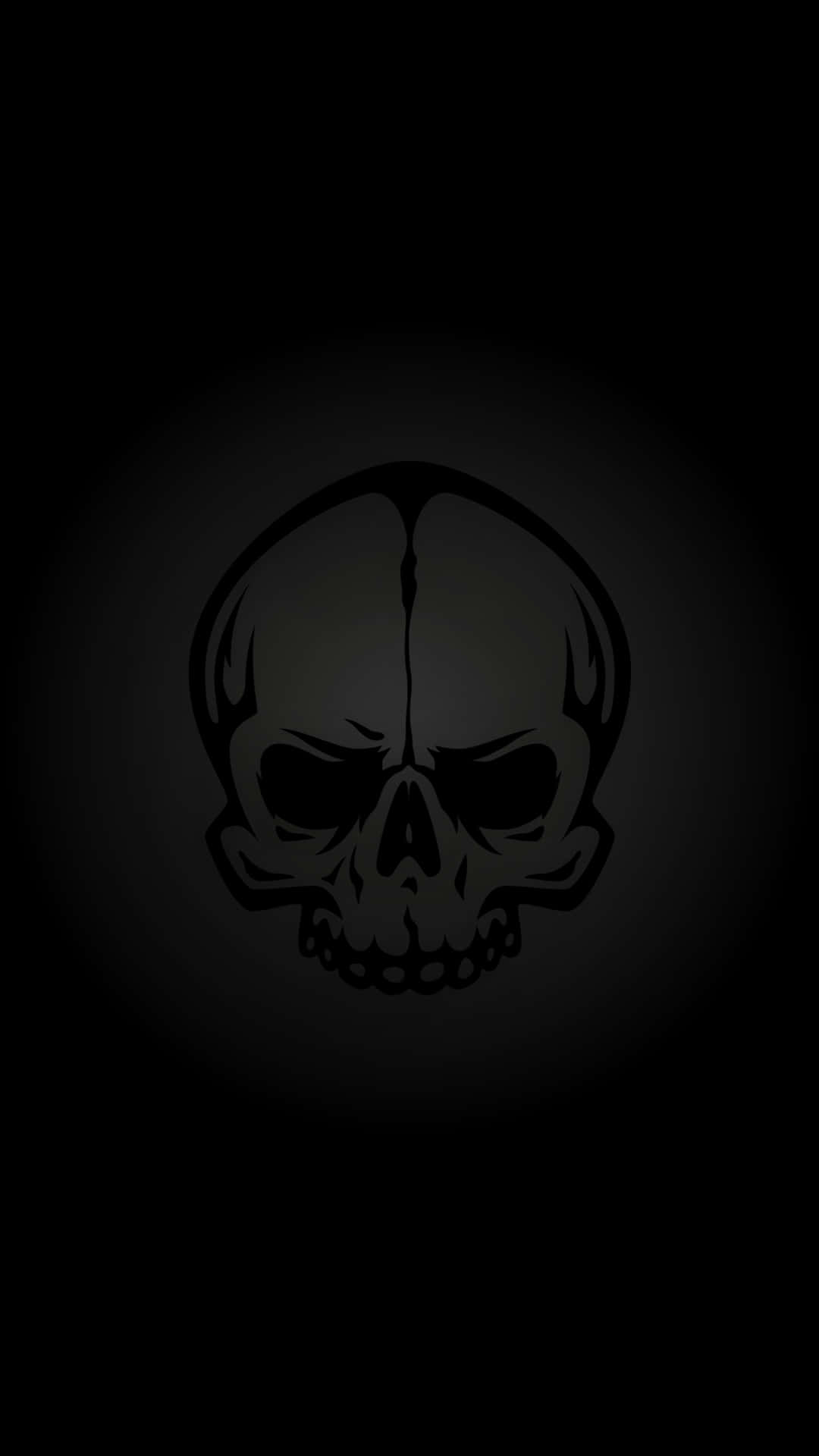 black gangster, black skull silhouette, dark gradient background, Full HD Phone Wallpaper