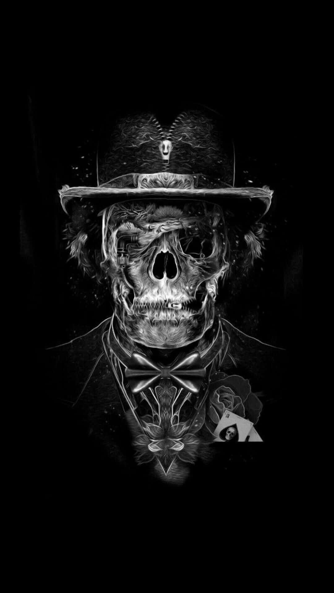 Black Gangster, top hat, bow tie, Full HD Phone Wallpaper