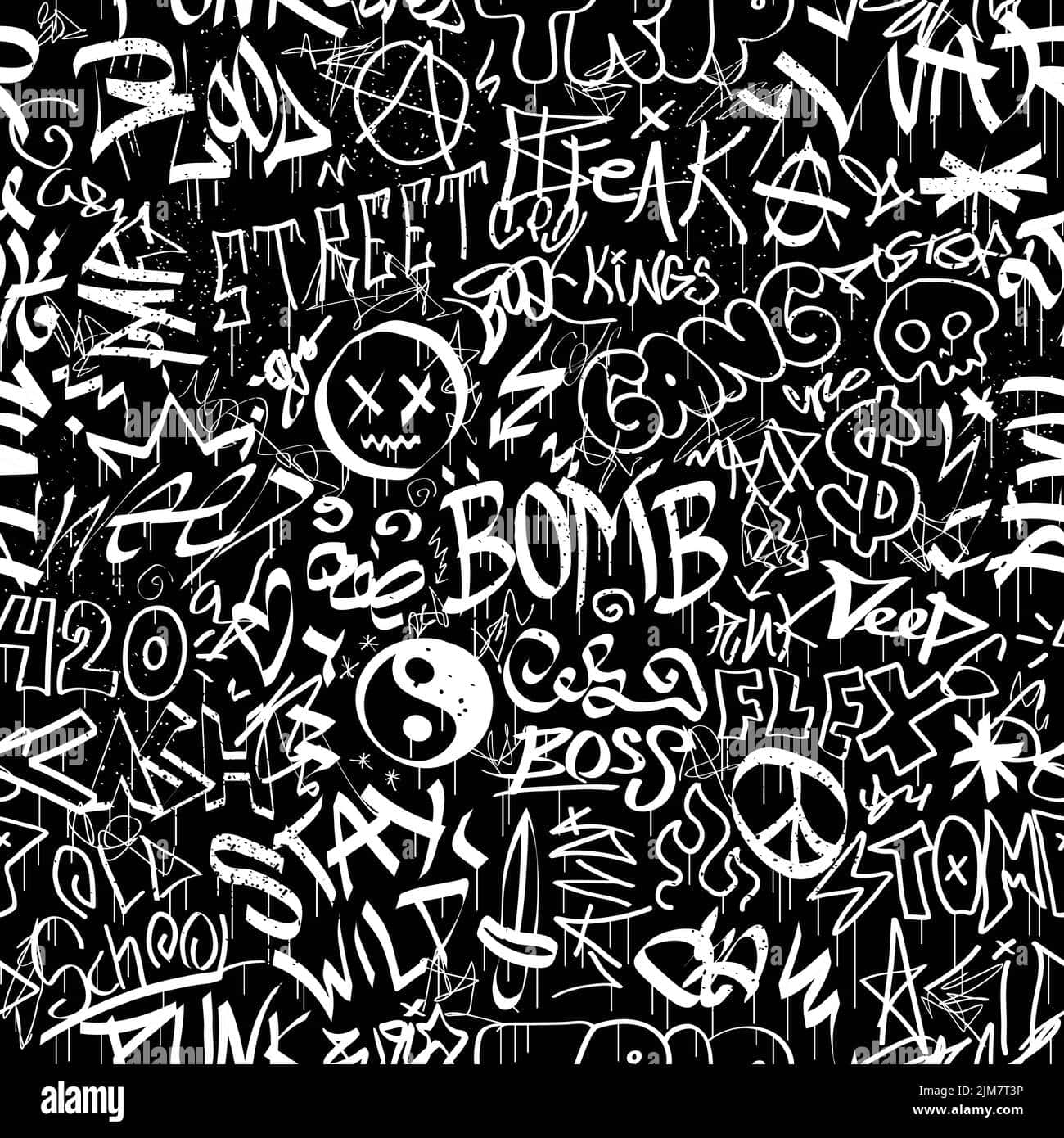 black gangster, graffiti pattern, dripping tags, HD Phone Wallpaper