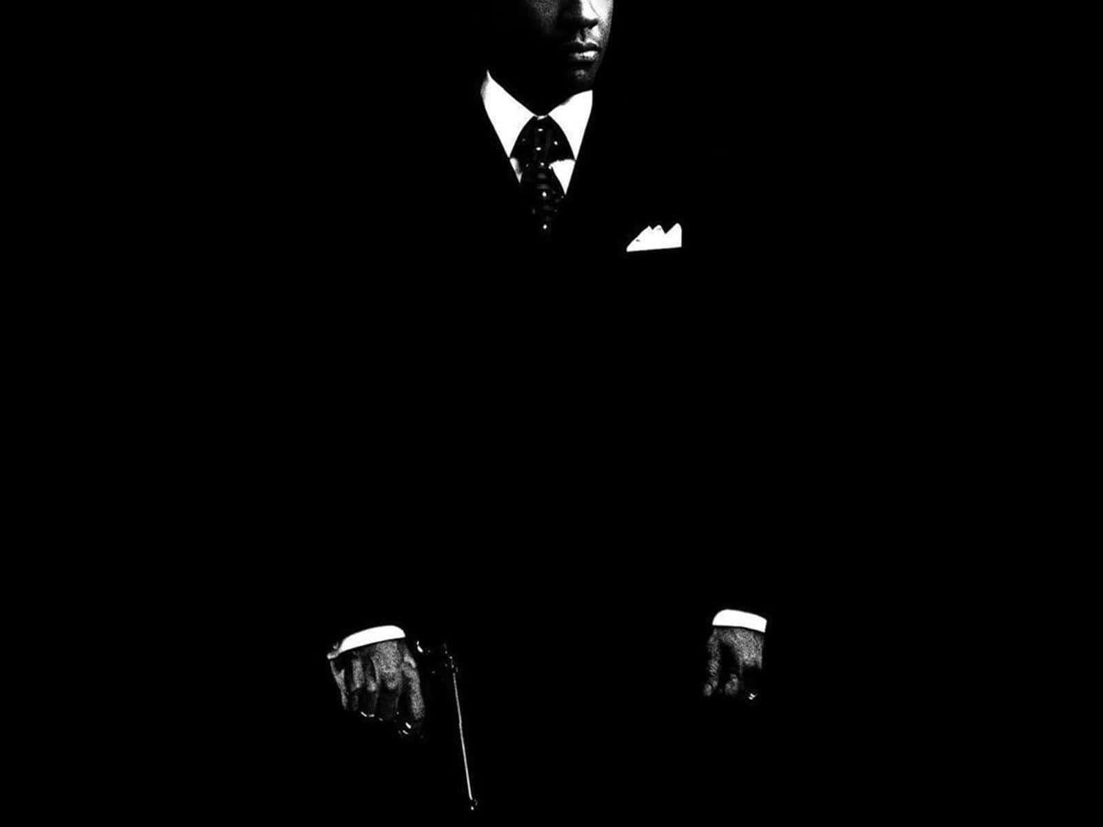 black gangster, suit, sharp lighting, HD Desktop Wallpaper