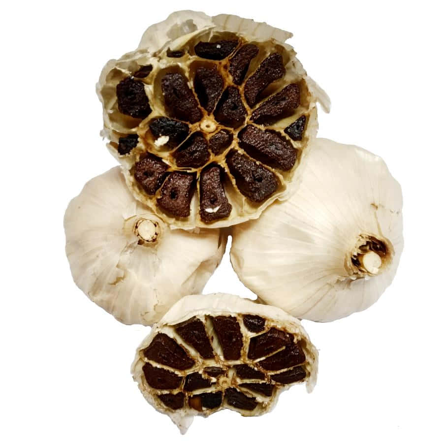 Black Garlic, garlic bulbs, dark brown cloves, SD Desktop Wallpaper