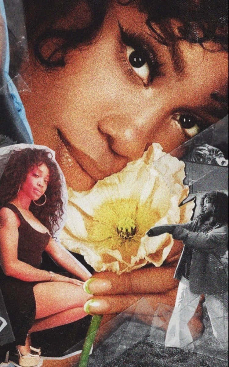 Black Girl Aesthetic, woman, yellow flower, SD Phone Wallpaper