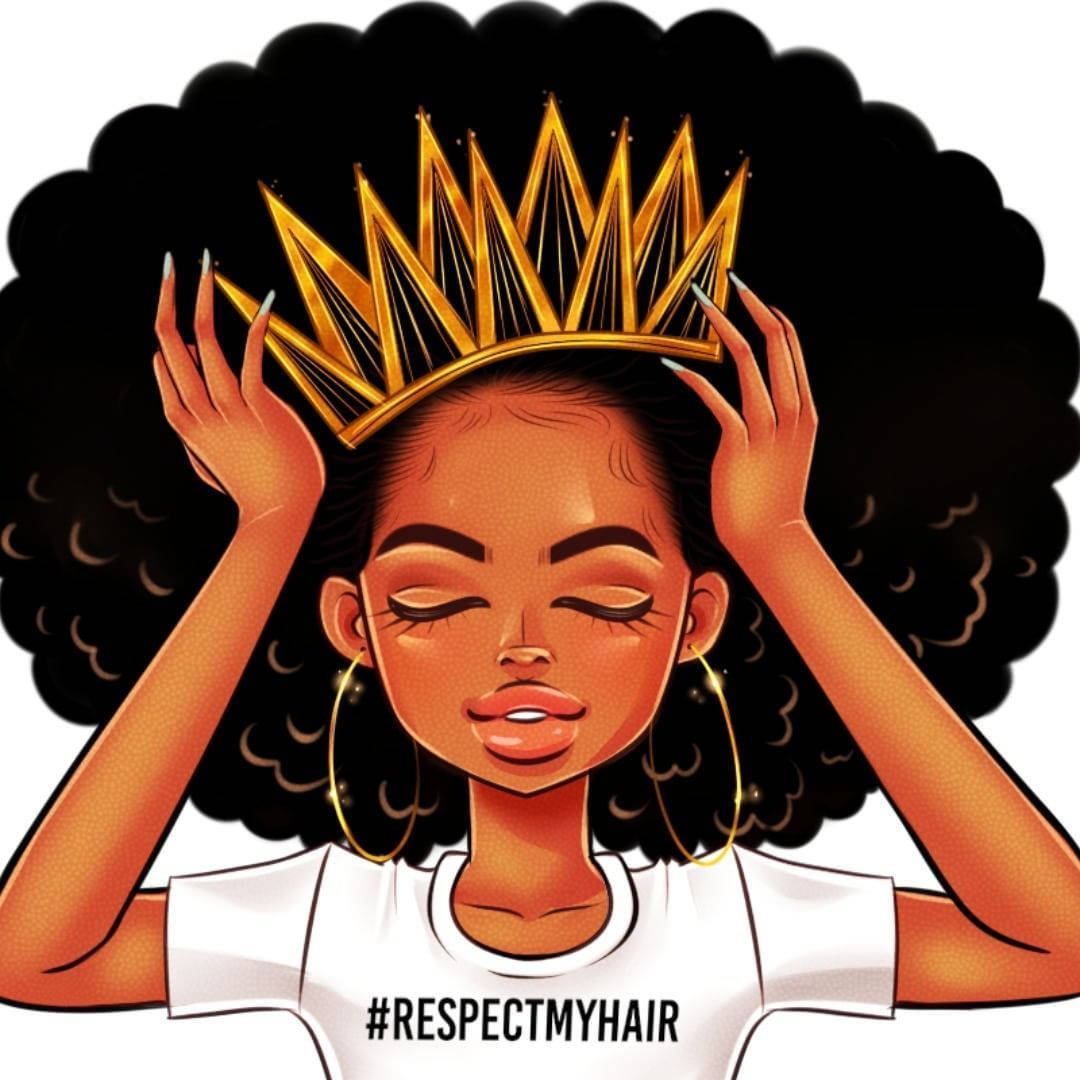 afro, golden crown, white tshirt, SD Desktop Wallpaper