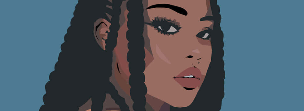 black woman, long hair, braided hair, SD Desktop Wallpaper