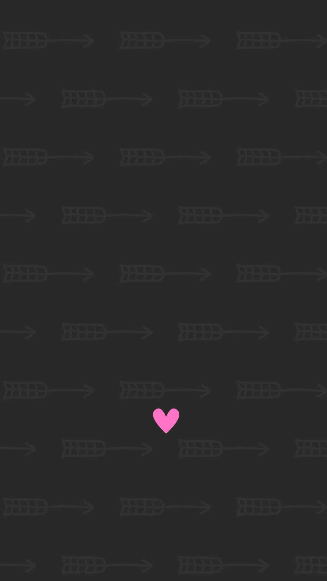 Black Girlyi Phone, light gray arrows, bright pink heart, Full HD Phone Wallpaper