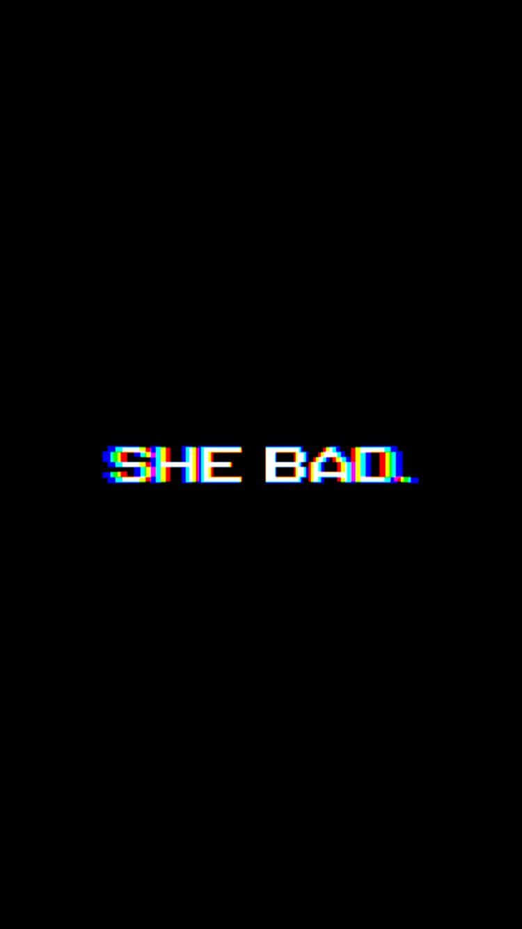 Black Glitch, SHE BAD, rainbow chromatic aberration, HD Phone Wallpaper