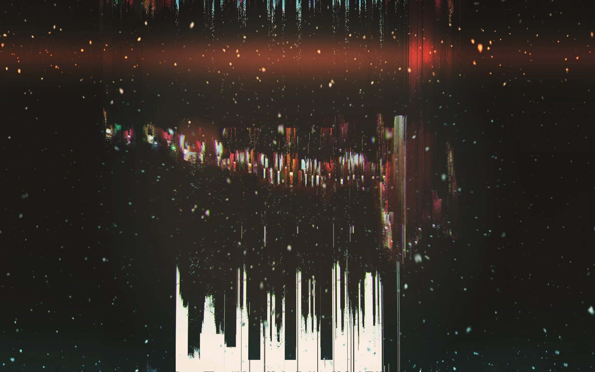 Black Glitch, vertical data streams, scattered pixels, Full HD Desktop Wallpaper