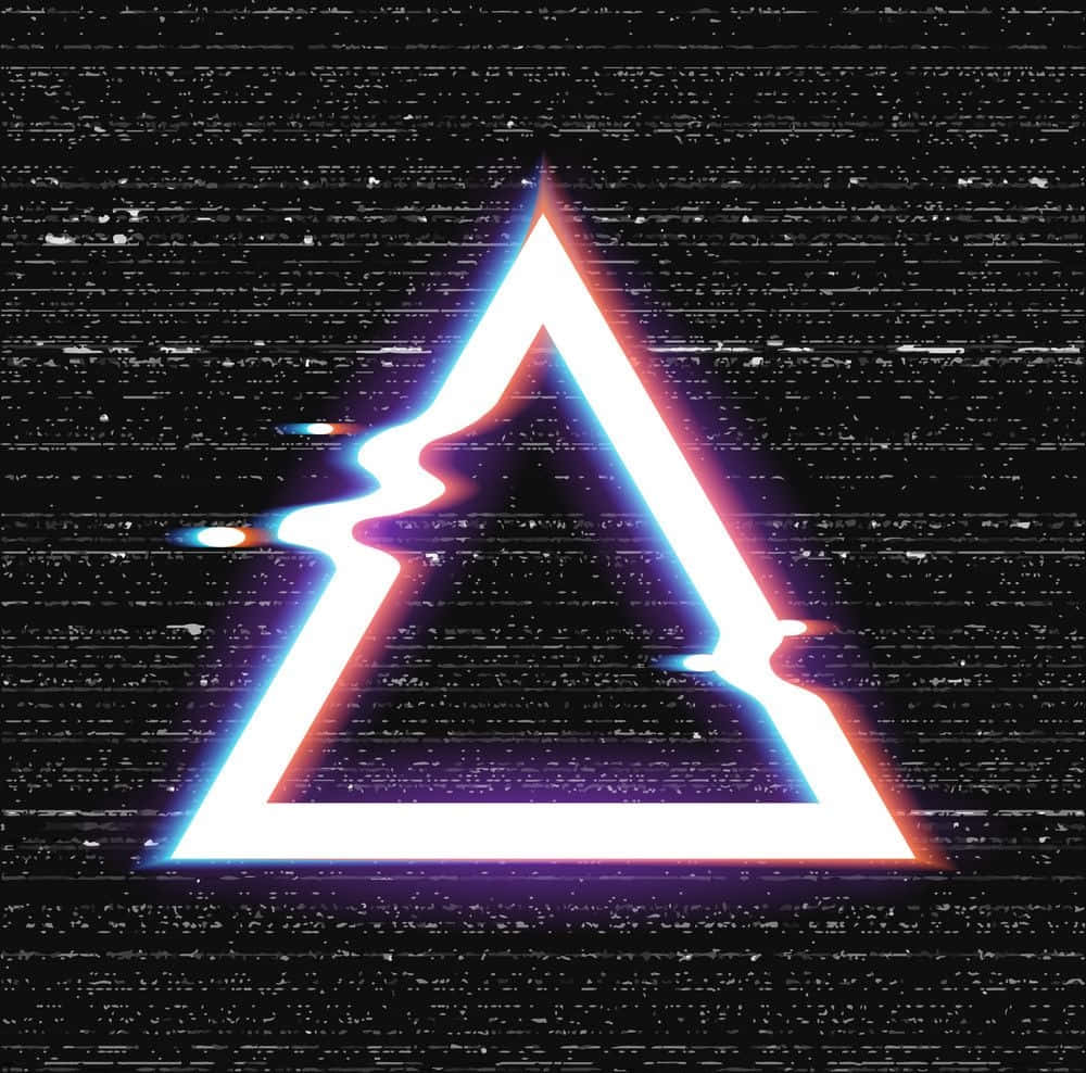 Black Glitch, neon triangle, glitch effects, SD Desktop Wallpaper