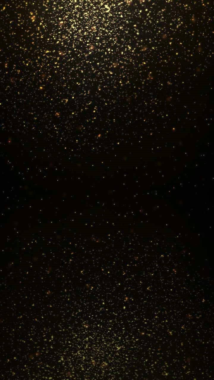 black glitter, golden glitter particles, dark background, HD Phone Wallpaper