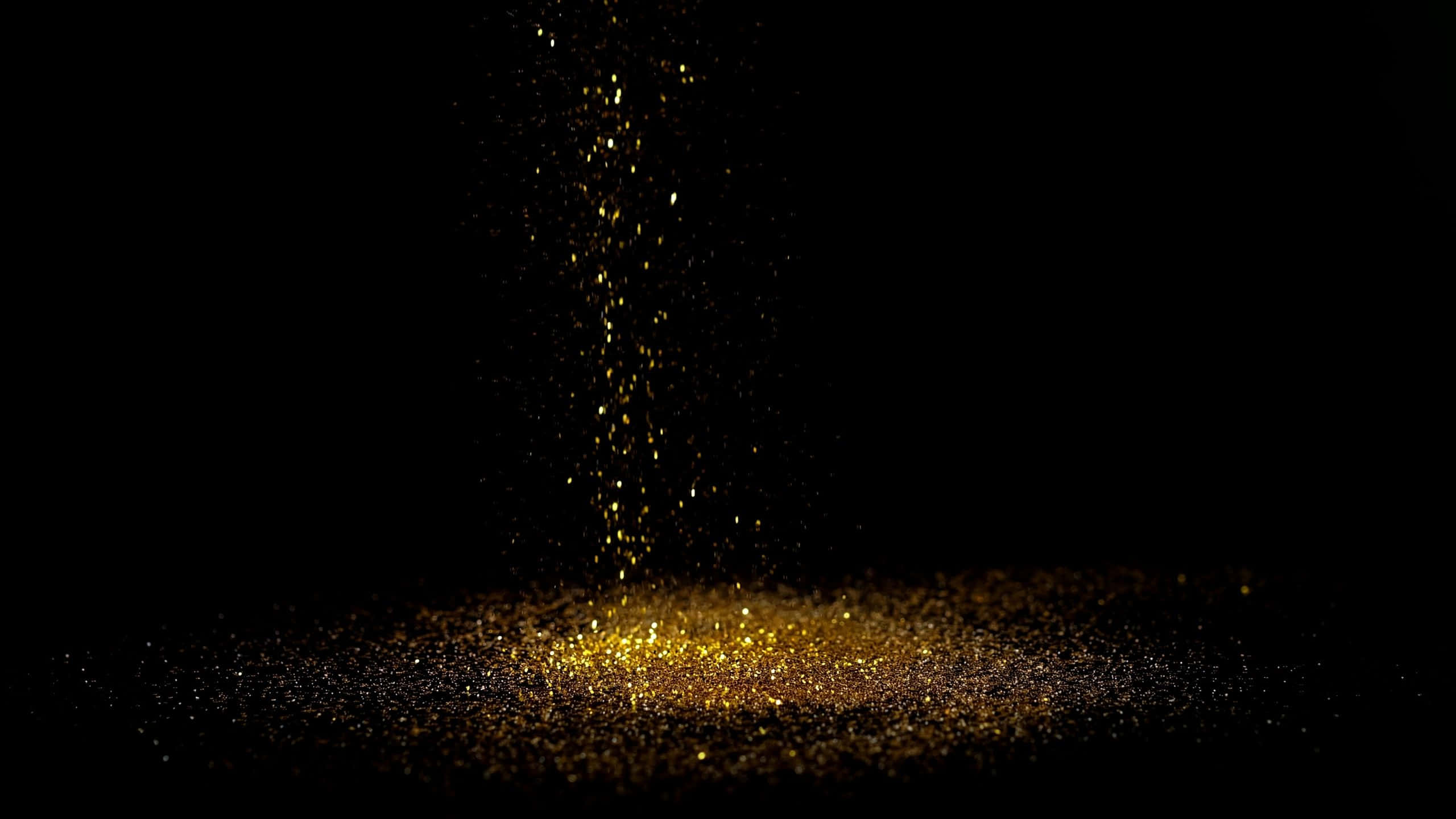 black, gold glitter, glitter particles, 2K Desktop Wallpaper