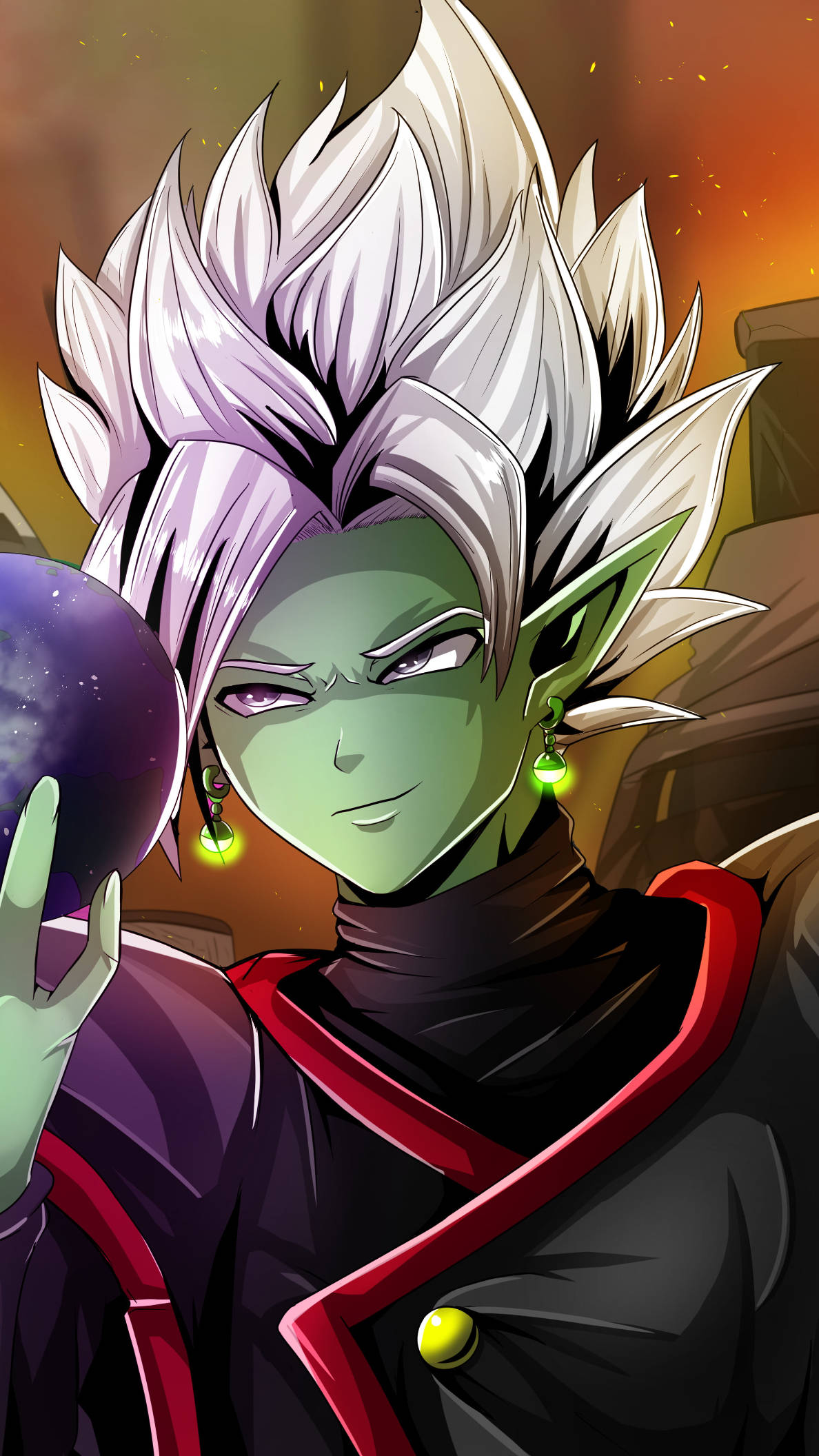 Black Goku Live, green-skinned, spiky white hair, Full HD Phone Wallpaper